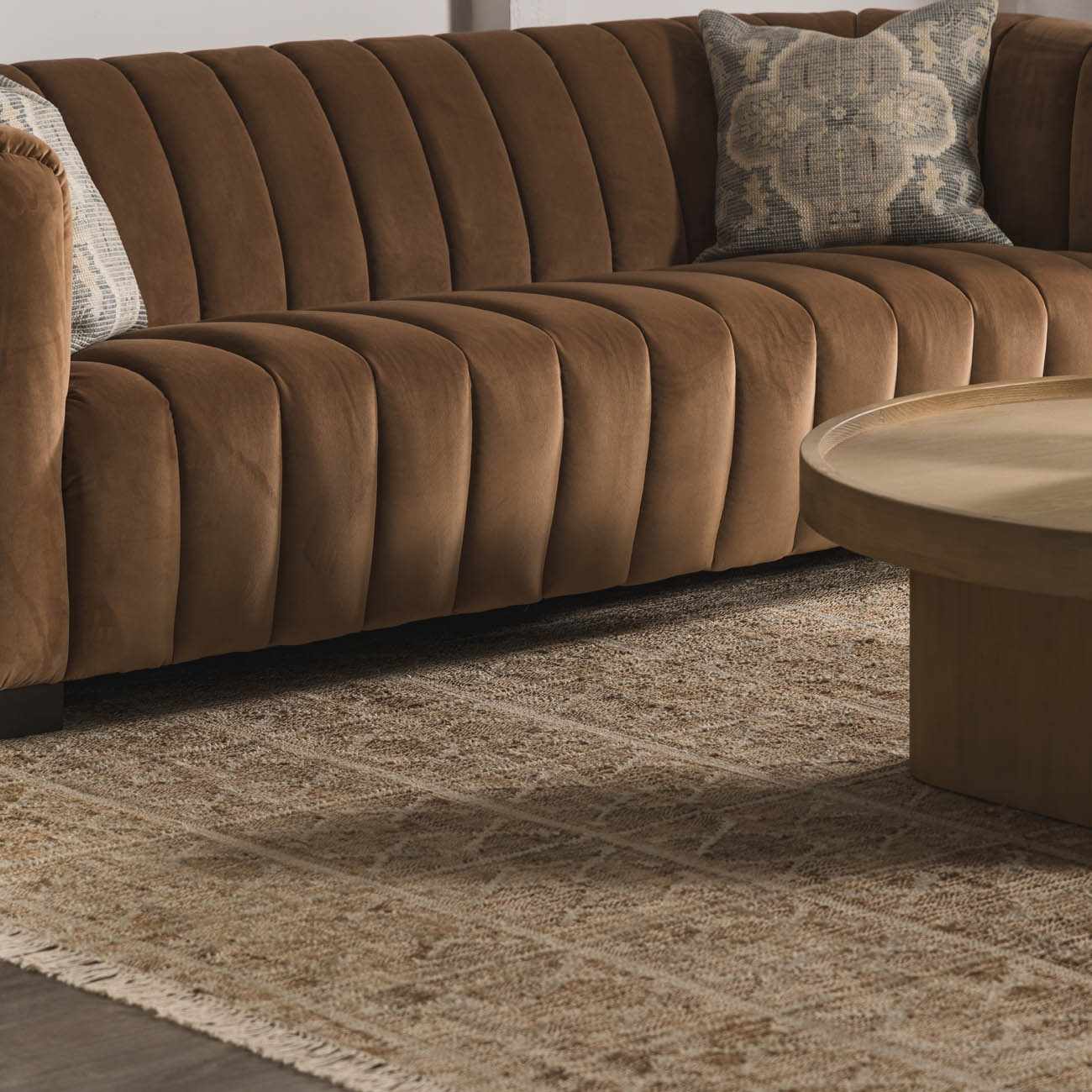 Tan Neutral Fringed Jute Area Rug - Boutique Rugs