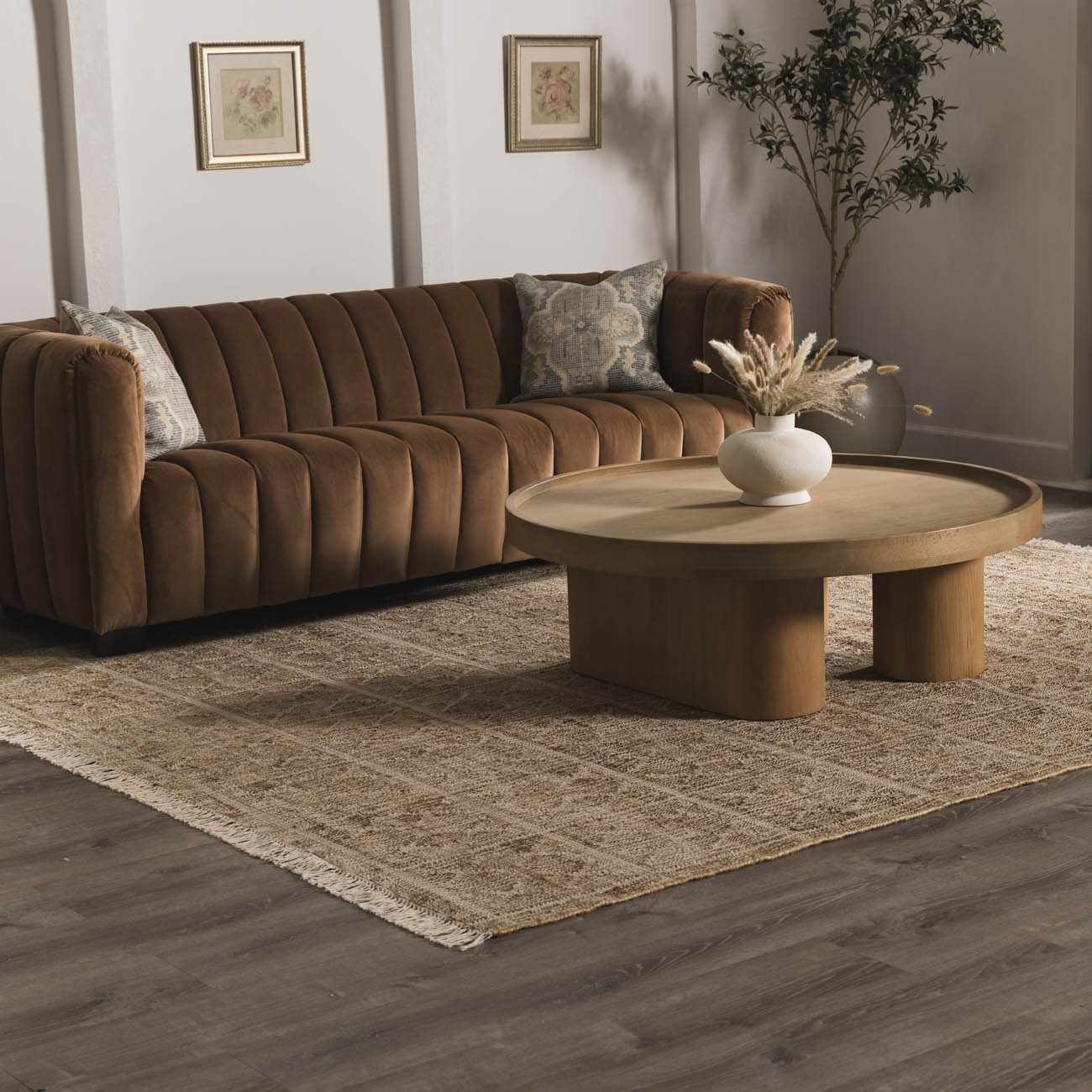 Tan Neutral Fringed Jute Area Rug - Boutique Rugs