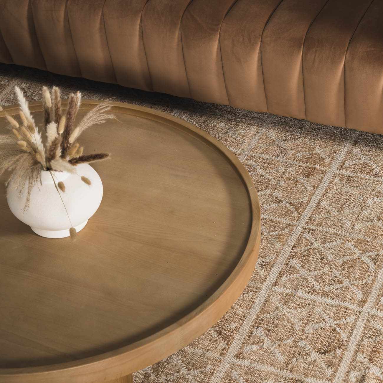 Tan Neutral Fringed Jute Area Rug - Boutique Rugs