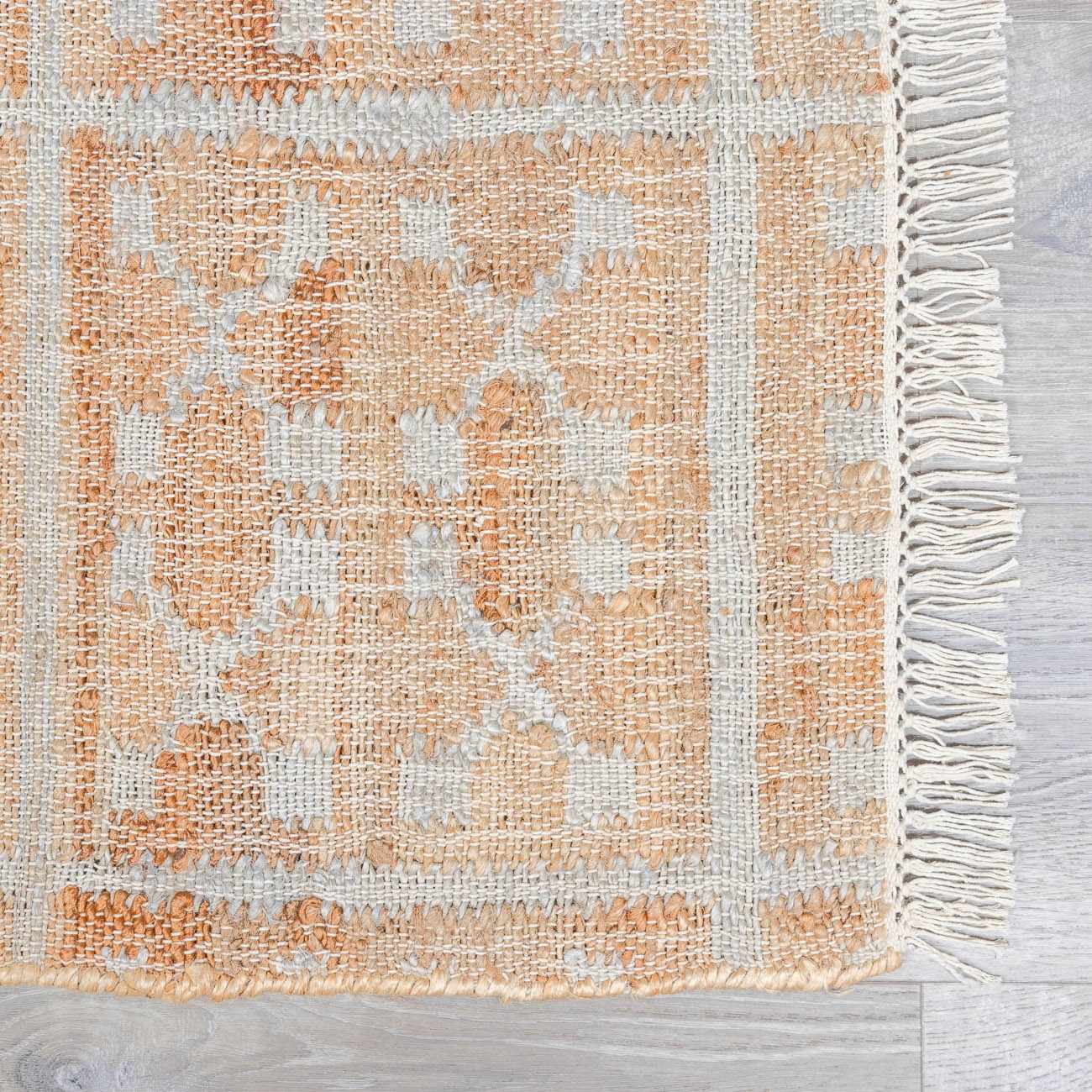 Tan Neutral Fringed Jute Area Rug - Boutique Rugs
