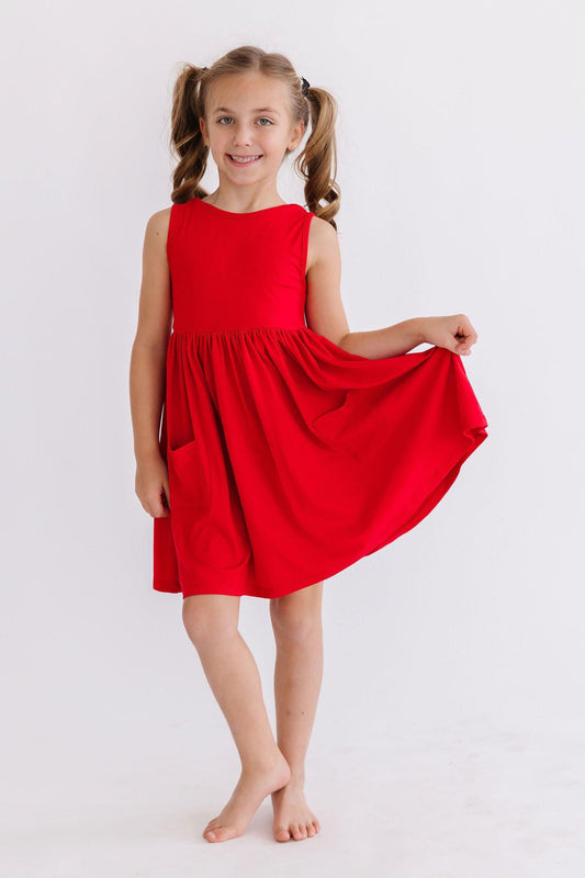 Red Tank Pocket Twirl Dress - Mila & Rose ®