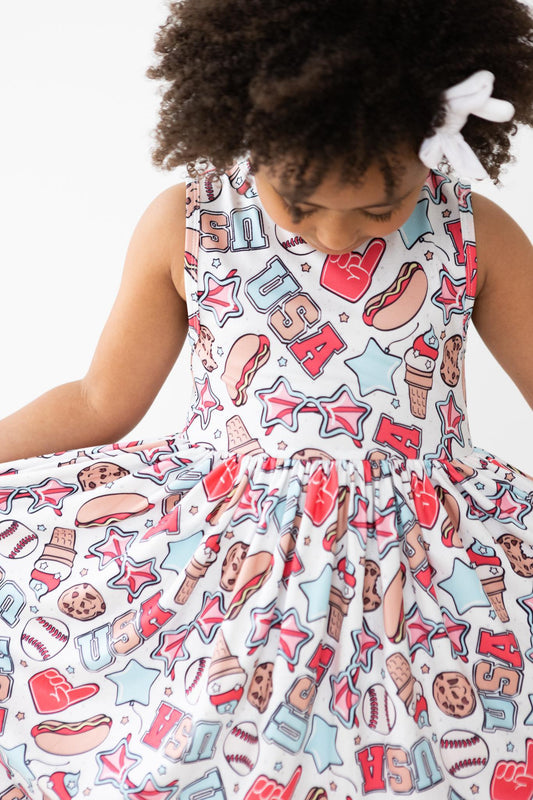 Red White & BBQ Tank Twirl Dress - Mila & Rose ®