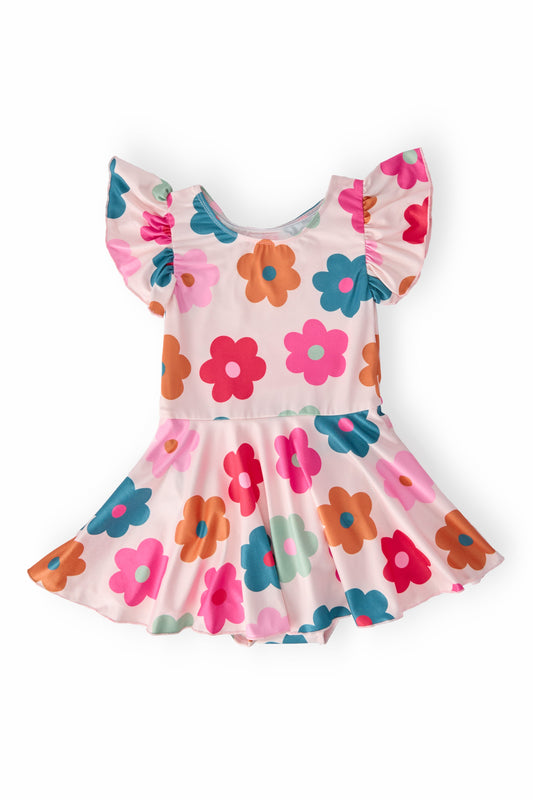 Retro Floral S/S Twirl Leotard - Mila & Rose ®