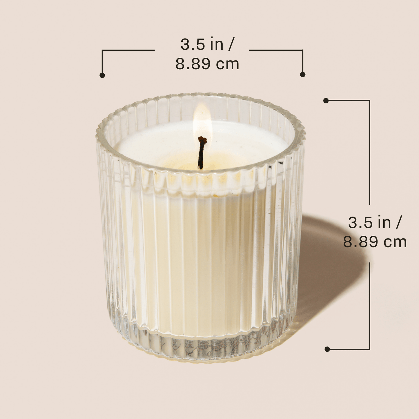 Weekend Fluted Soy Candle - Ribbed Glass Jar - 12 oz