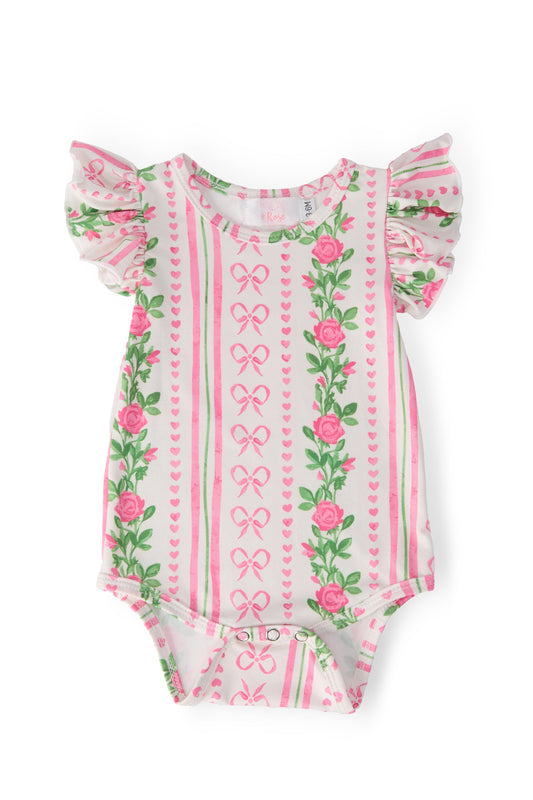 Roses & Bows Flutter Bodysuit Outfit - Mila & Rose ®
