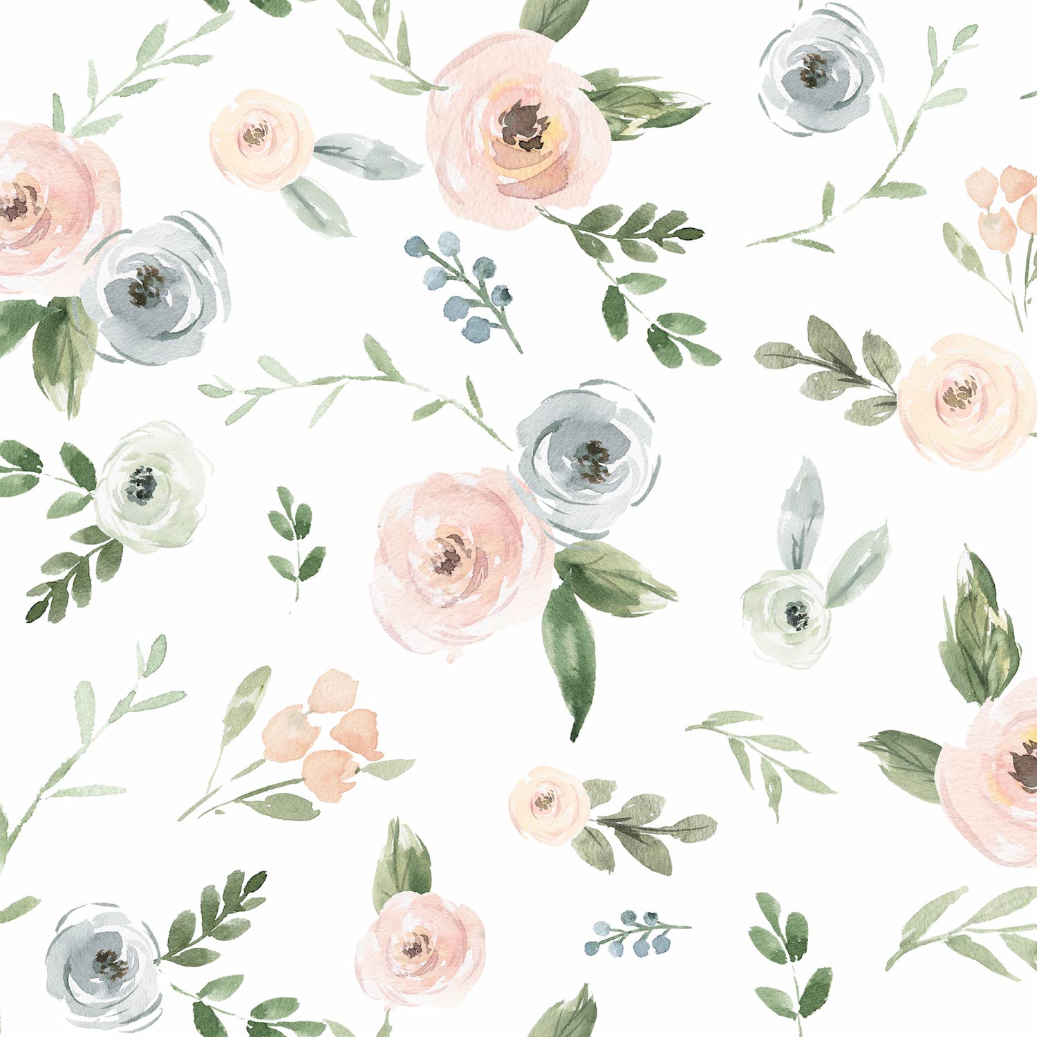 Rosie Peach Wallpaper - Sample 1 foot by 1 foot - Loomwell Home Goods