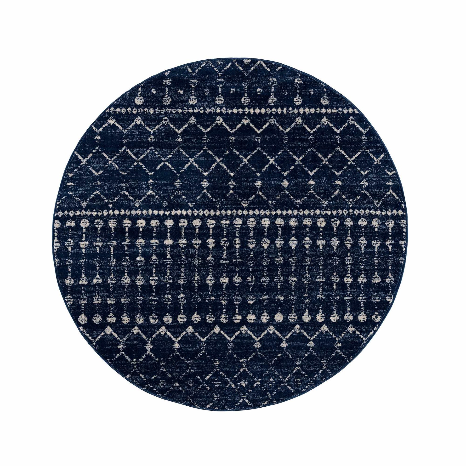 Tigrican Navy 2335 Area Rug - 7’10’’ Round - Boutique Rugs