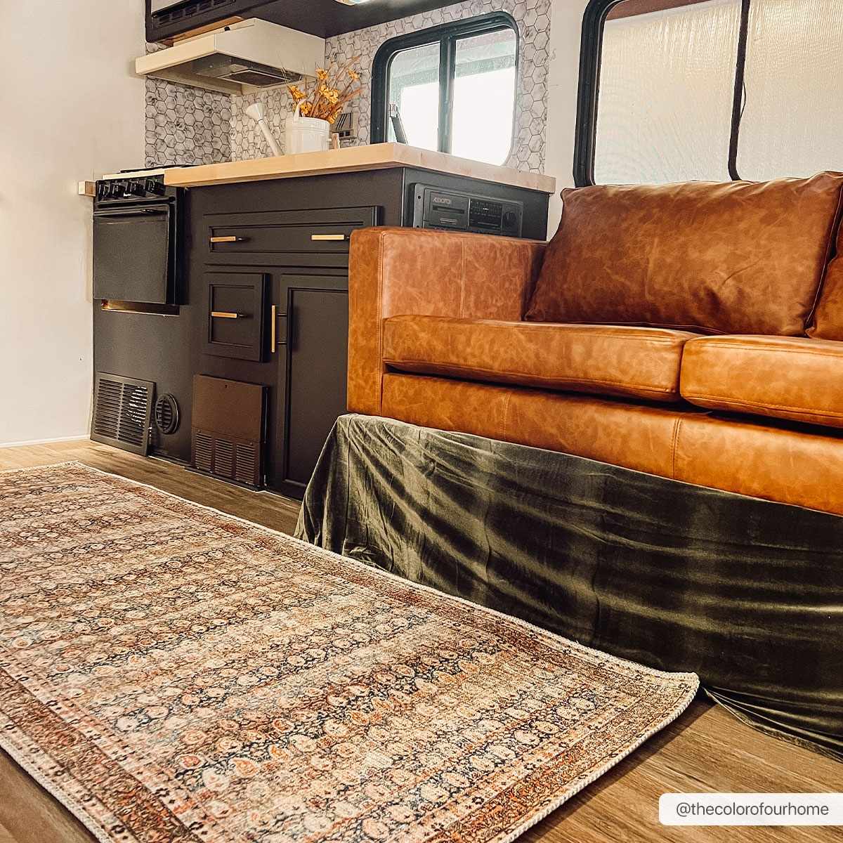 Tapis lavable vieilli Rust Maligaya - Liquidation