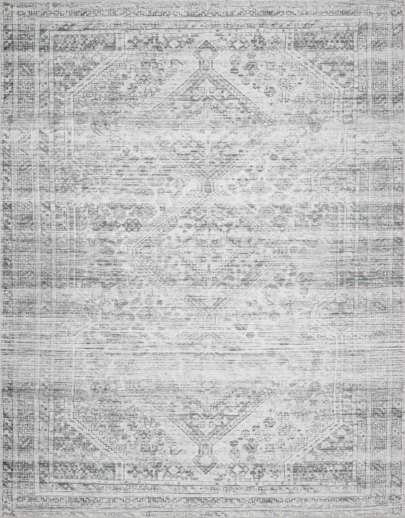 Barny Cream & Gray Washable Rug