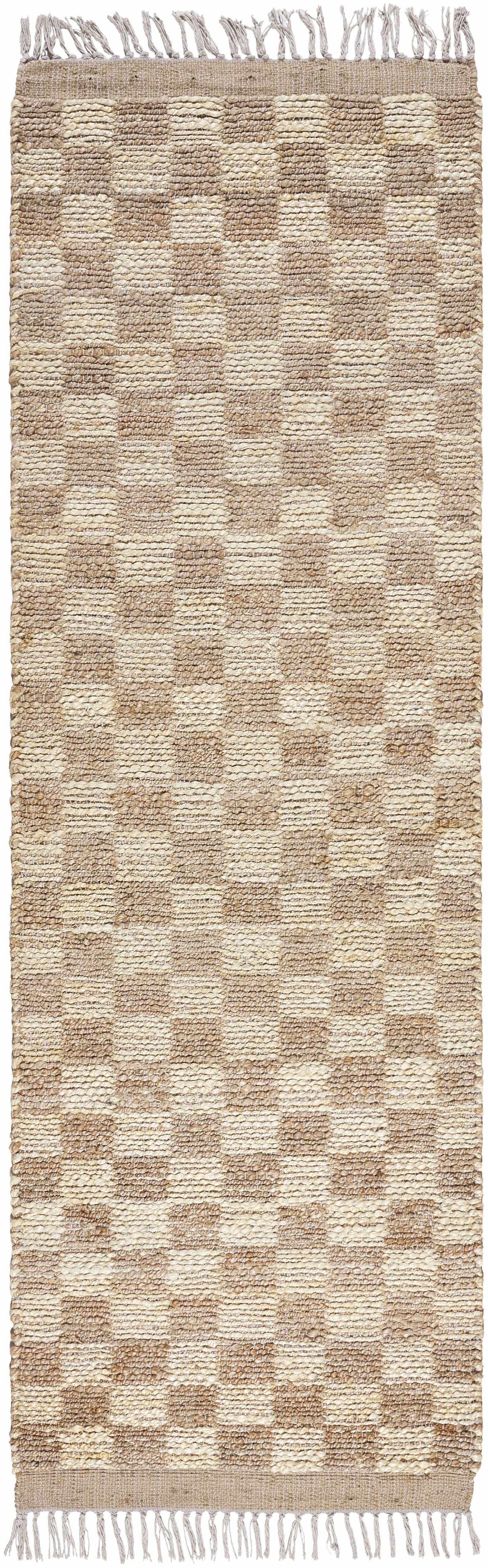 Checkered Jute Area Rug - Boutique Rugs