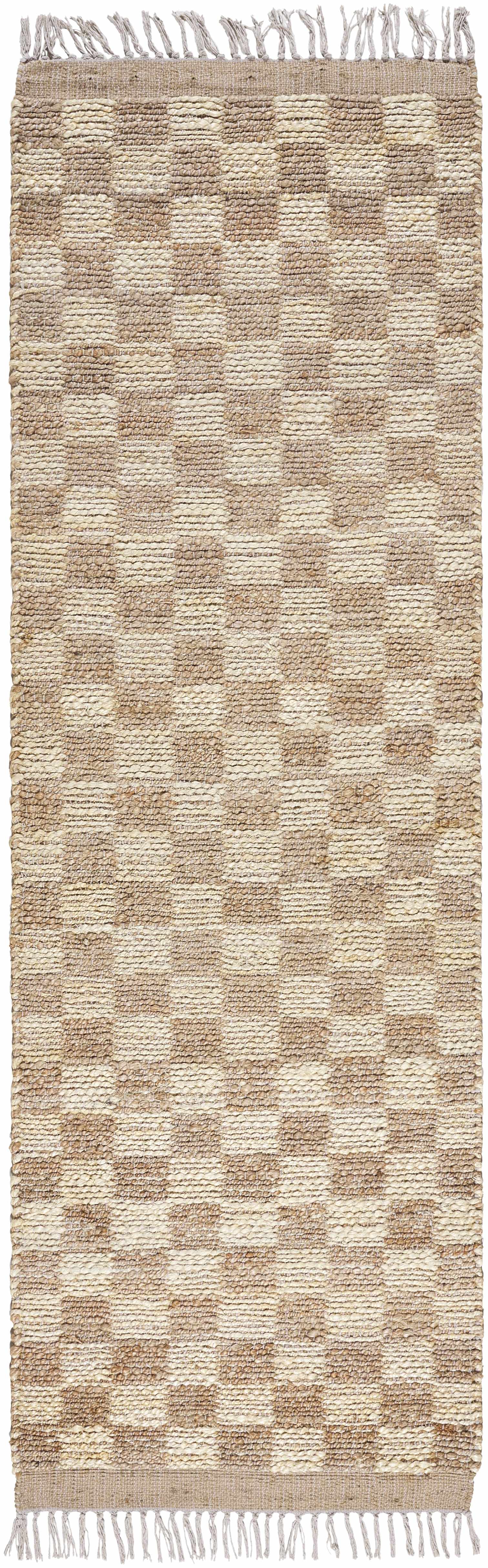 Checkered Jute Area Rug - Boutique Rugs