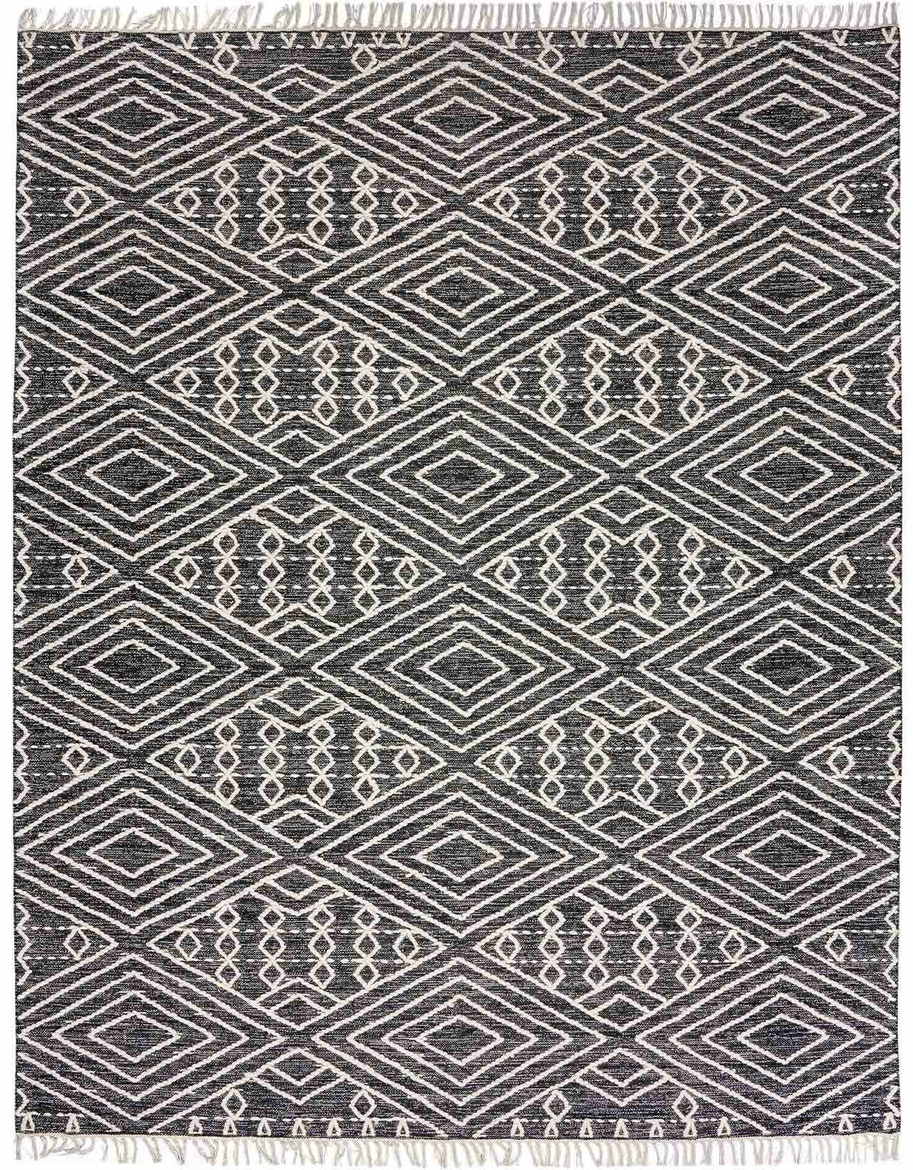 Black Cream Diamond Area Rug