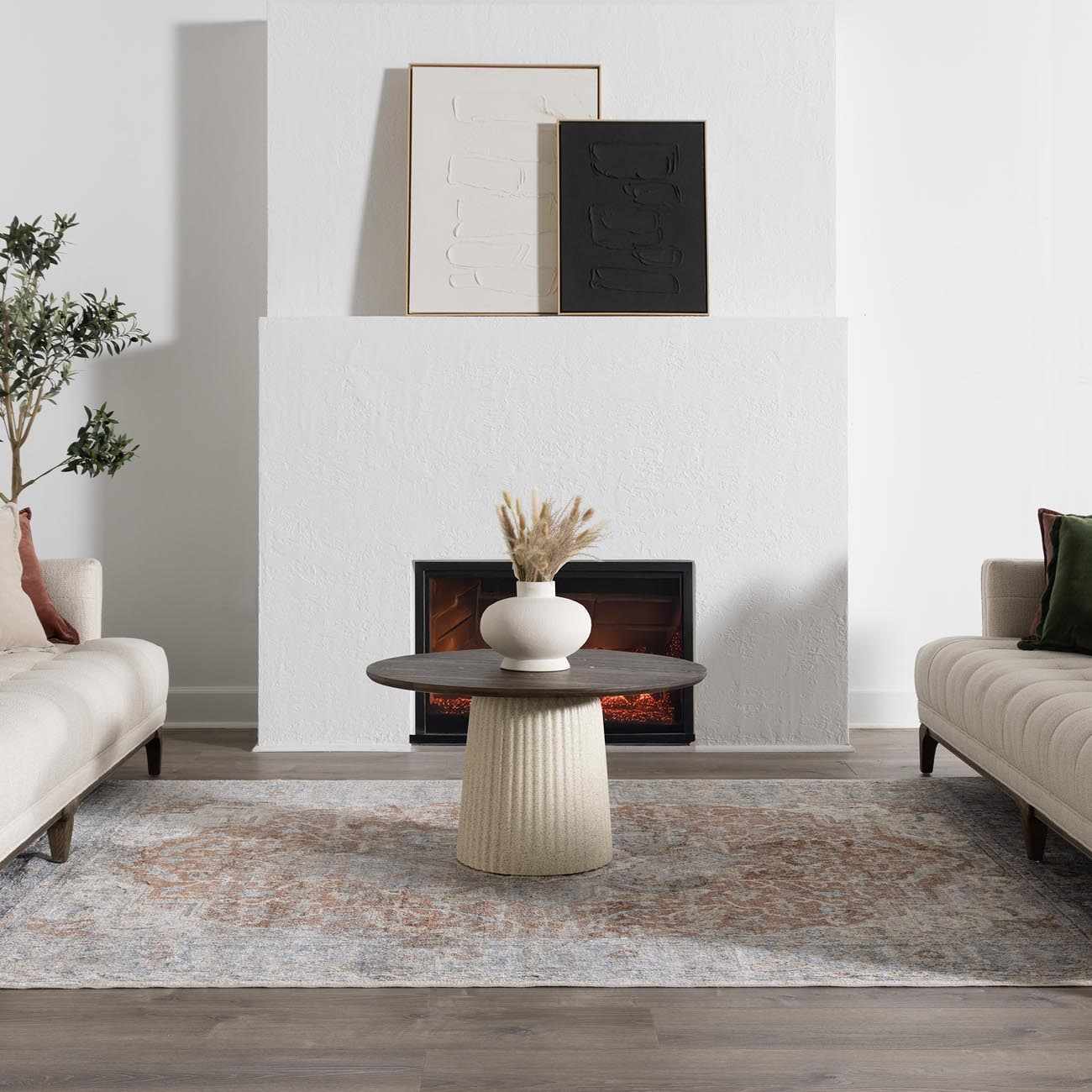 Emke Cream Washable Area Rug - Boutique Rugs