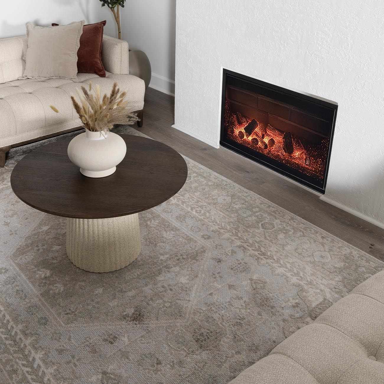 Gael Cream Washable Area Rug - Boutique Rugs