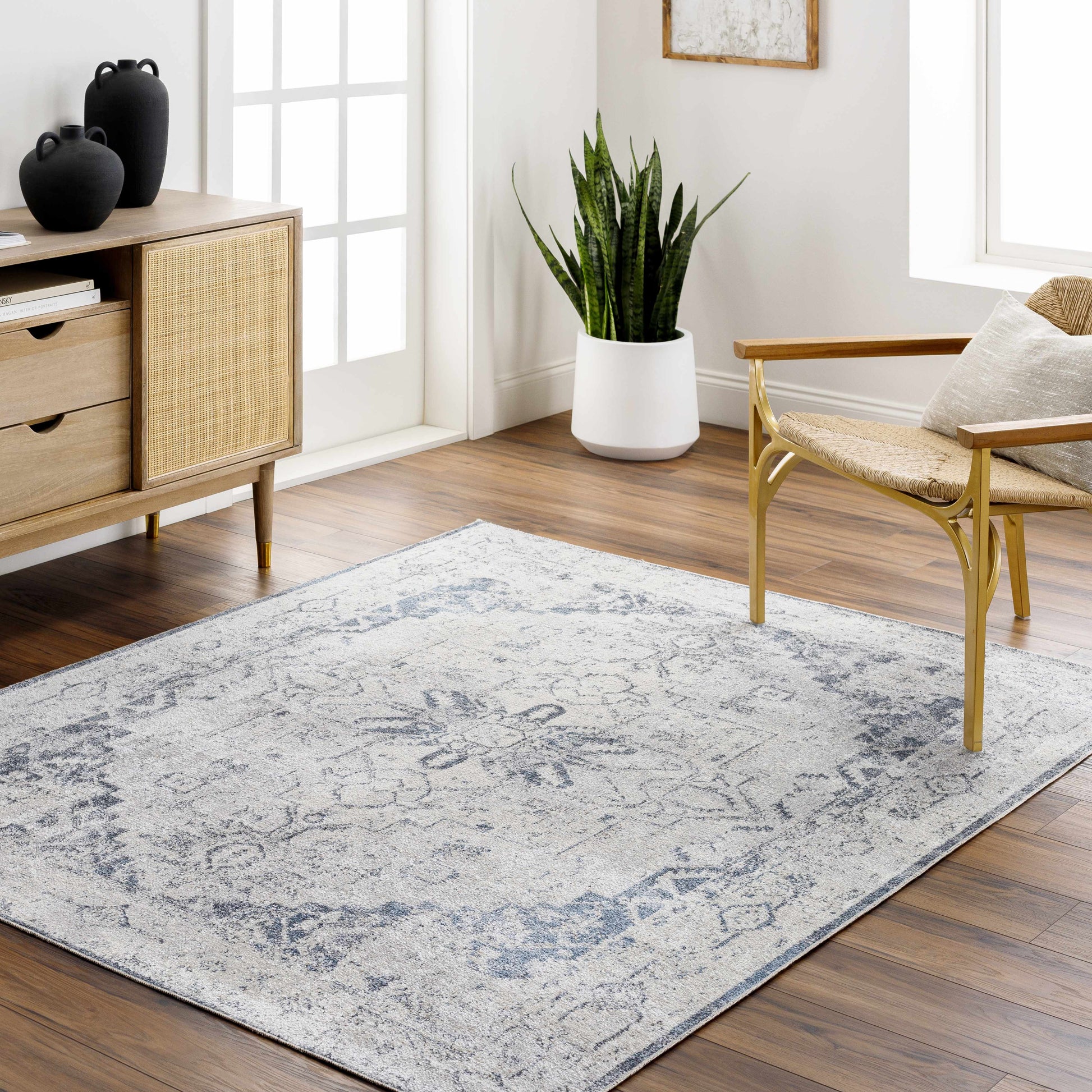 Ivory Hera Washable Area Rug - Boutique Rugs