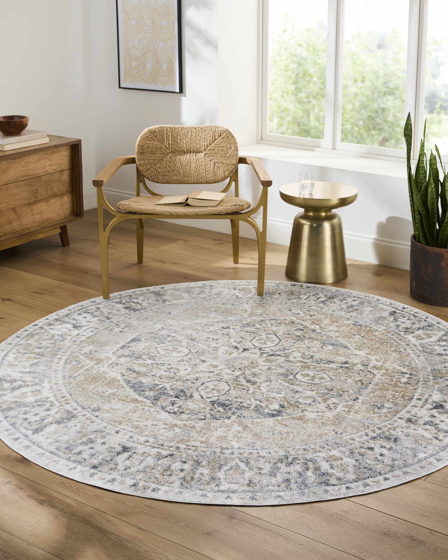 Rudo Beige Washable Area Rug - Boutique Rugs