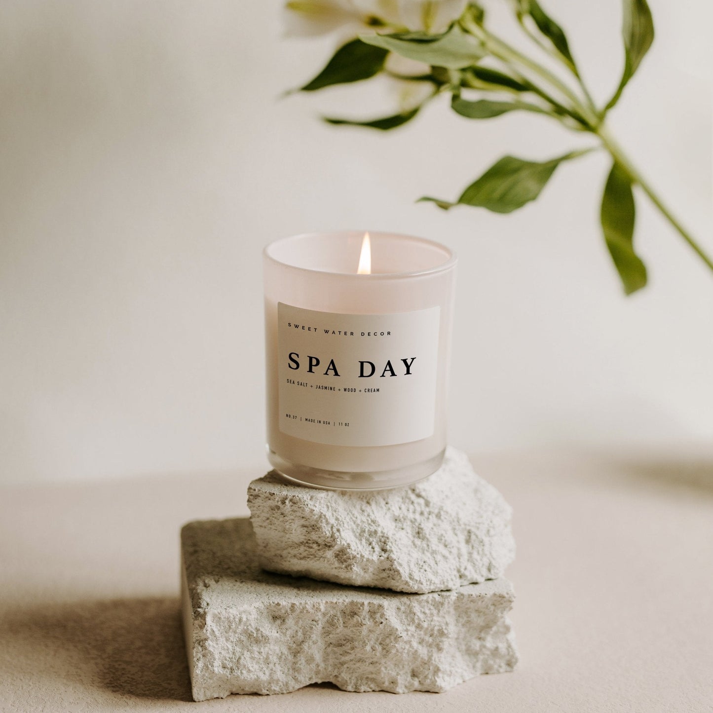 Bougie de soja Spa Day - Pot blanc - 11 oz