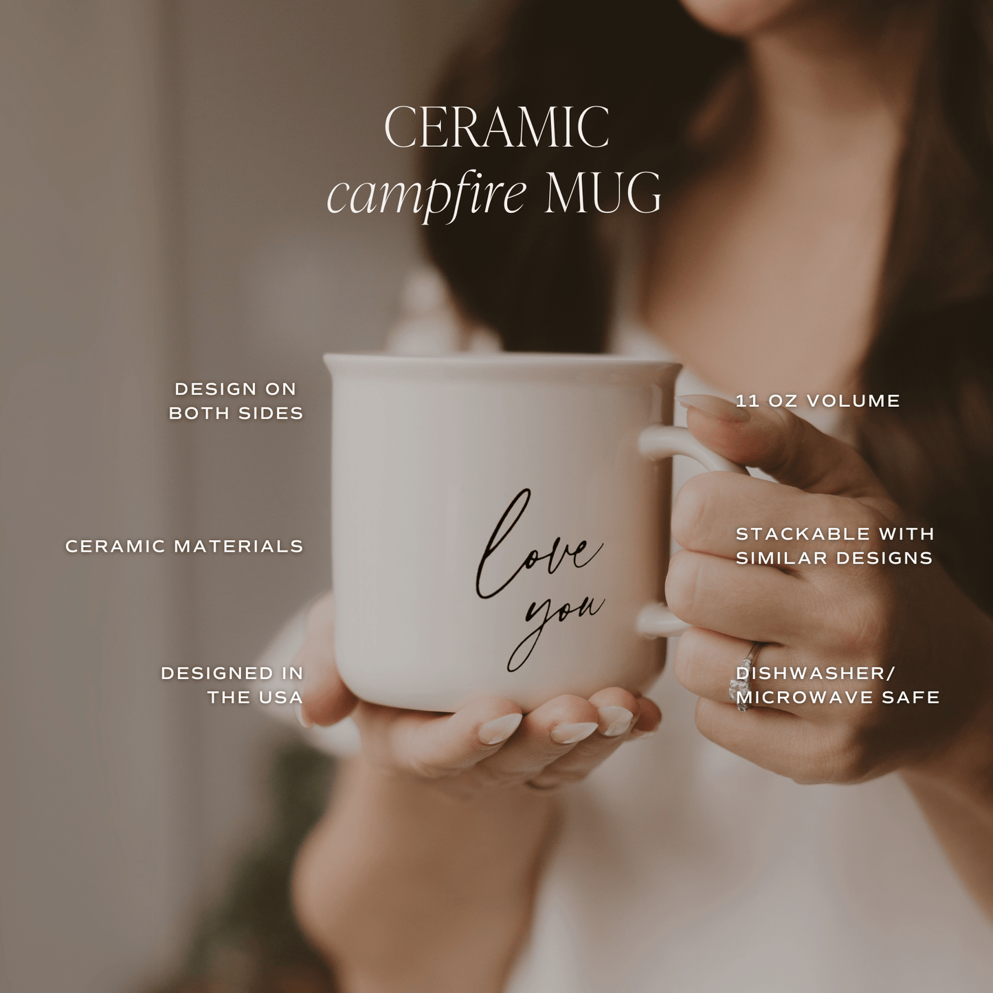 Tasse à café « Je t'aime » de 11 oz