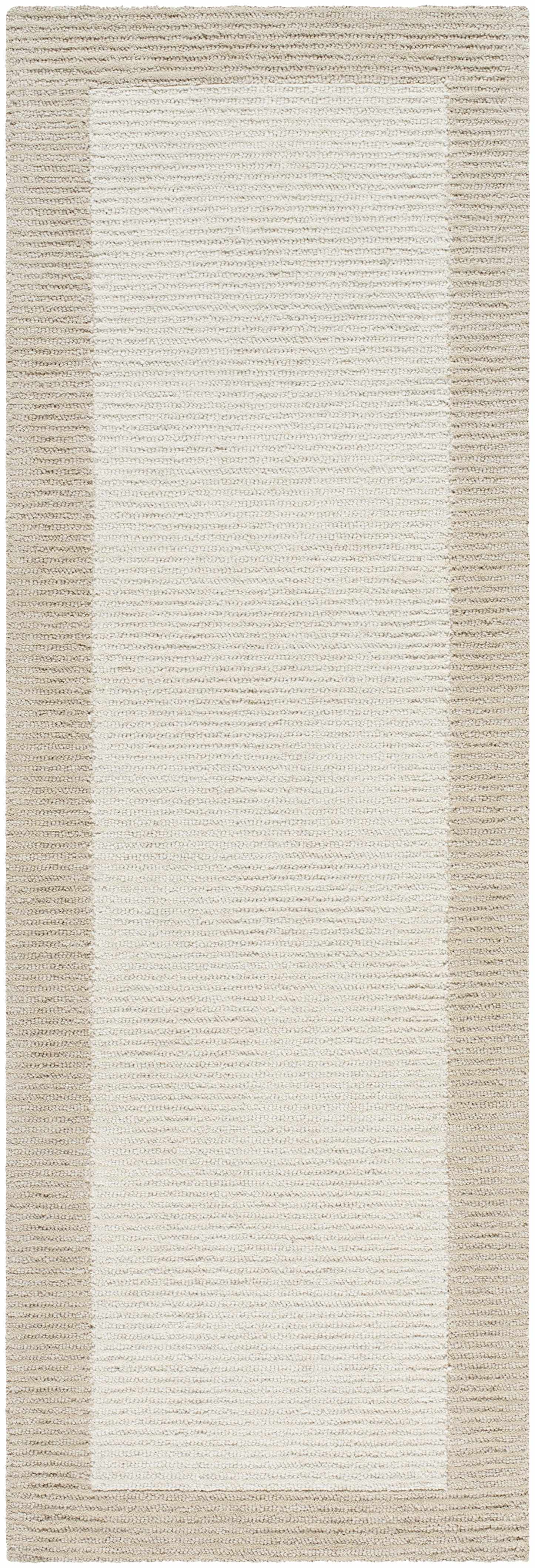 Beige Wool Area Rug with Border - Boutique Rugs