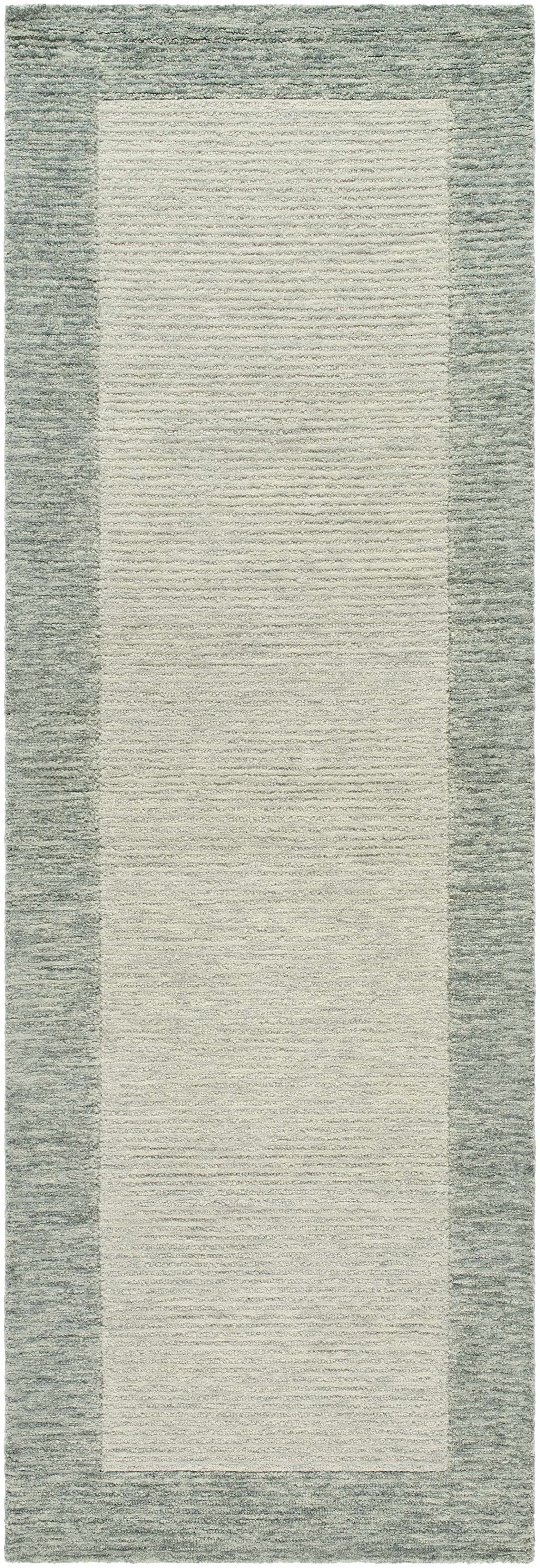 Gray Border Wool Area Rug - Boutique Rugs