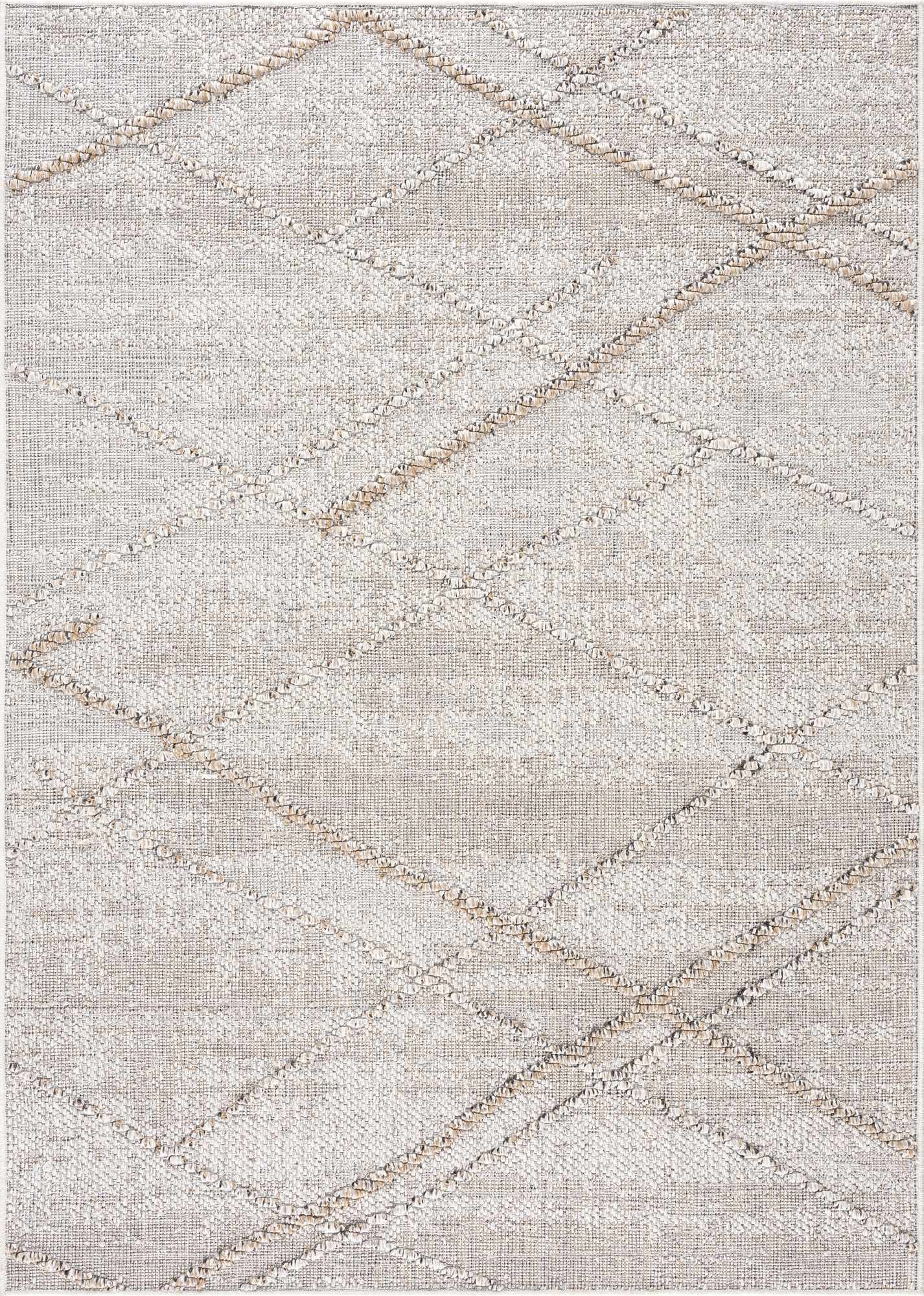 Baqer Bone & Tan Textured Performance Rug - Clearance - Boutique Rugs