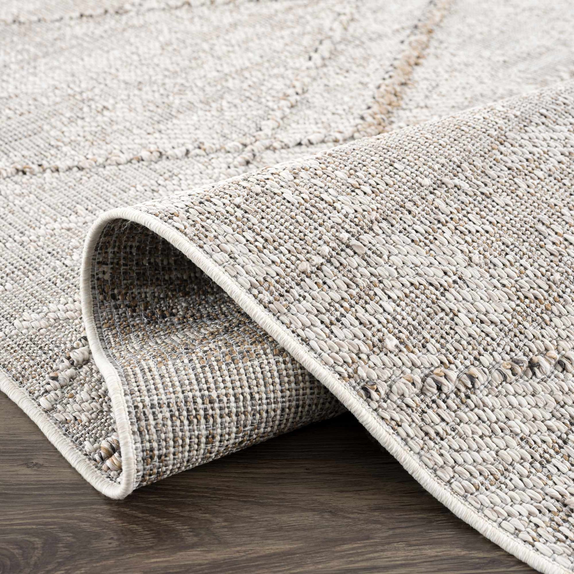 Baqer Bone & Tan Textured Performance Rug - Clearance - Boutique Rugs