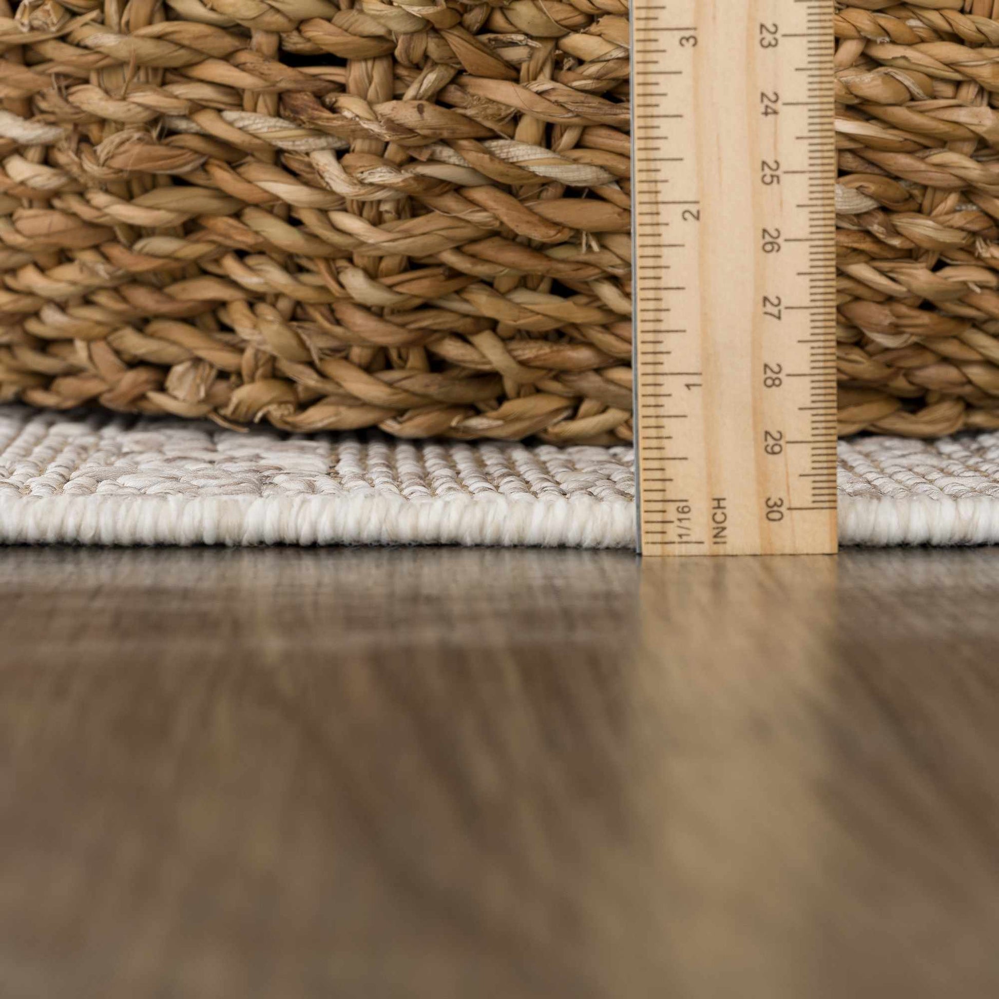 Baqer Bone & Tan Textured Performance Rug - Clearance - Boutique Rugs