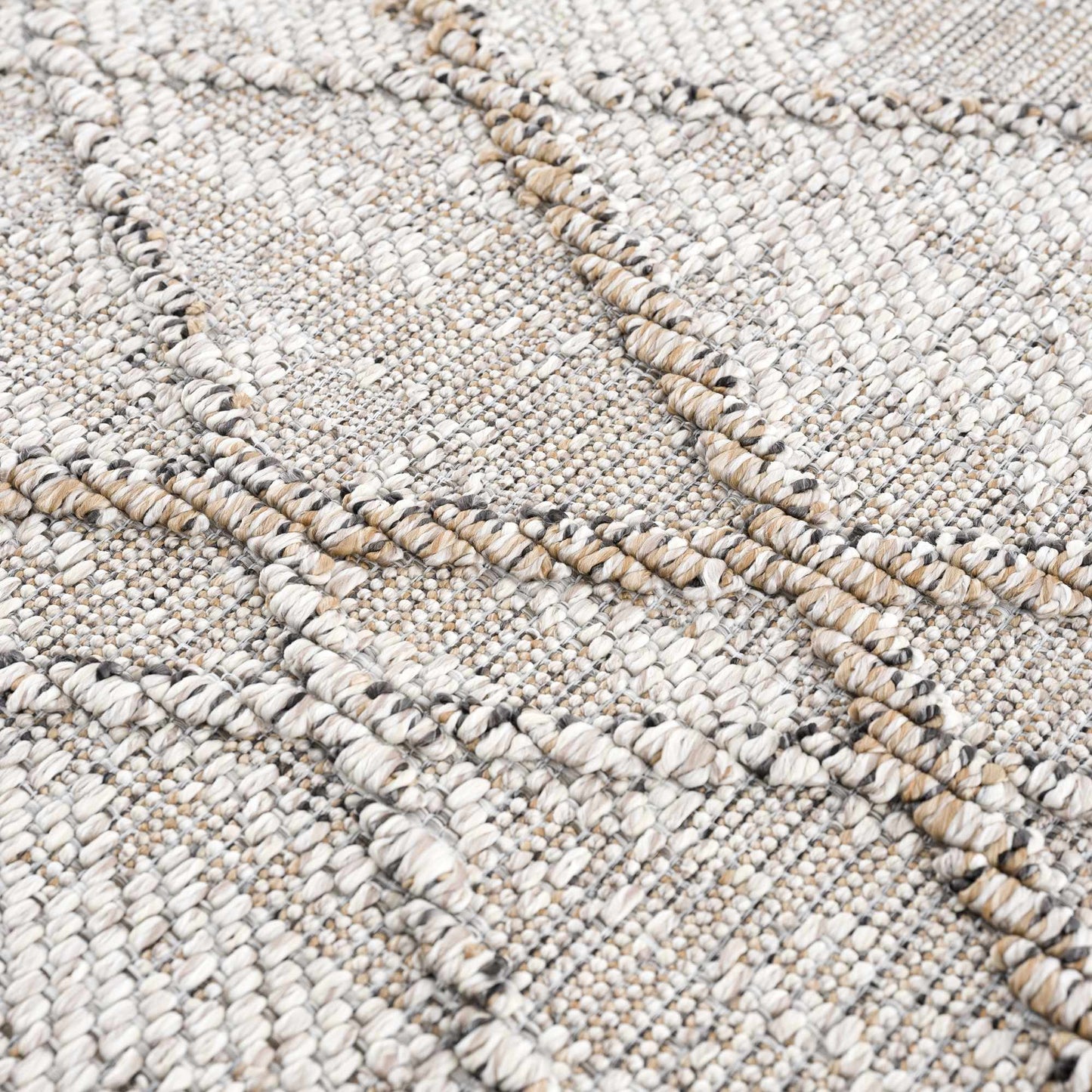 Baqer Bone & Tan Textured Performance Rug - Clearance - Boutique Rugs