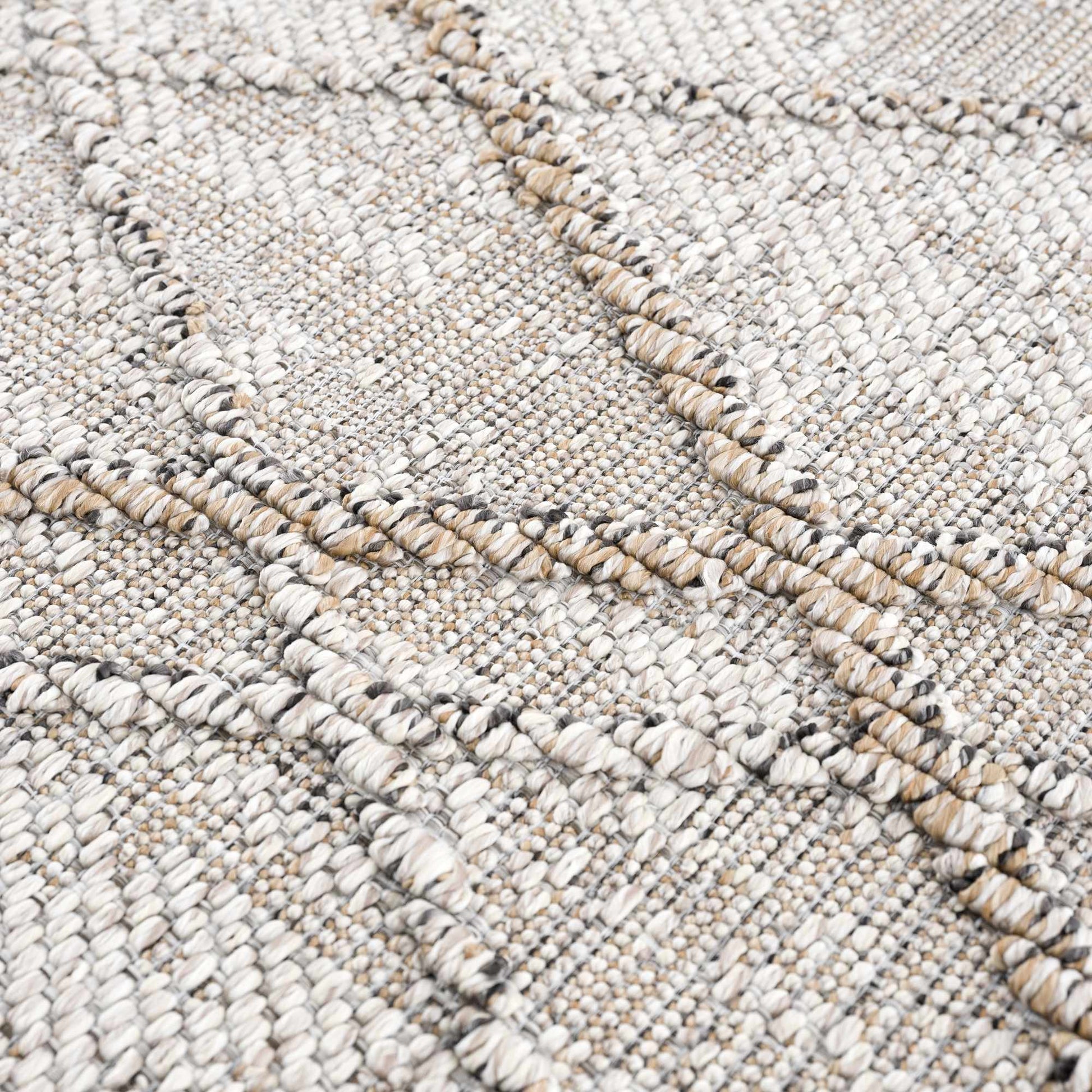 Baqer Bone & Tan Textured Performance Rug - Clearance - Boutique Rugs