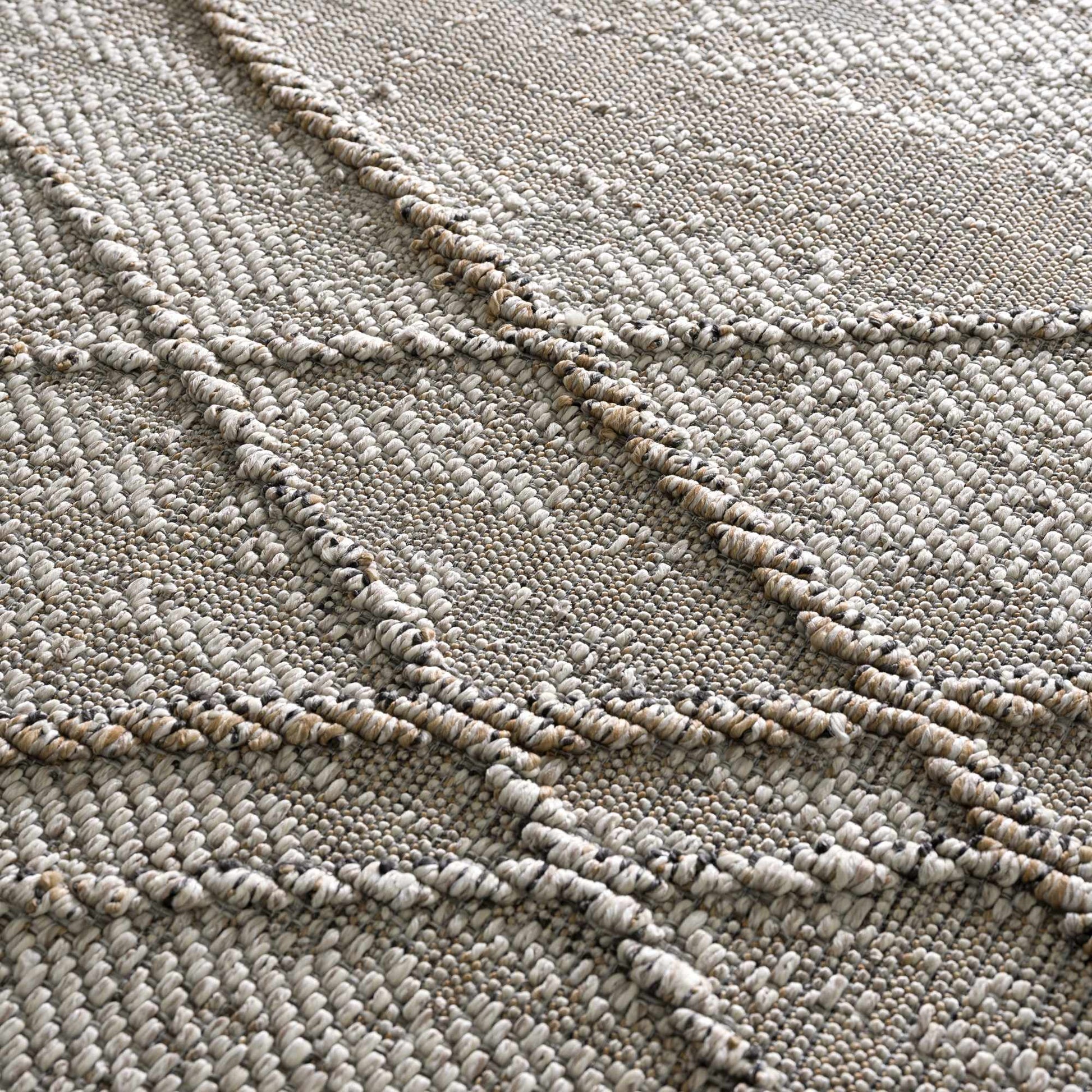 Baqer Bone & Tan Textured Performance Rug - Clearance - 2’ x 3’ Rectangle - Boutique Rugs