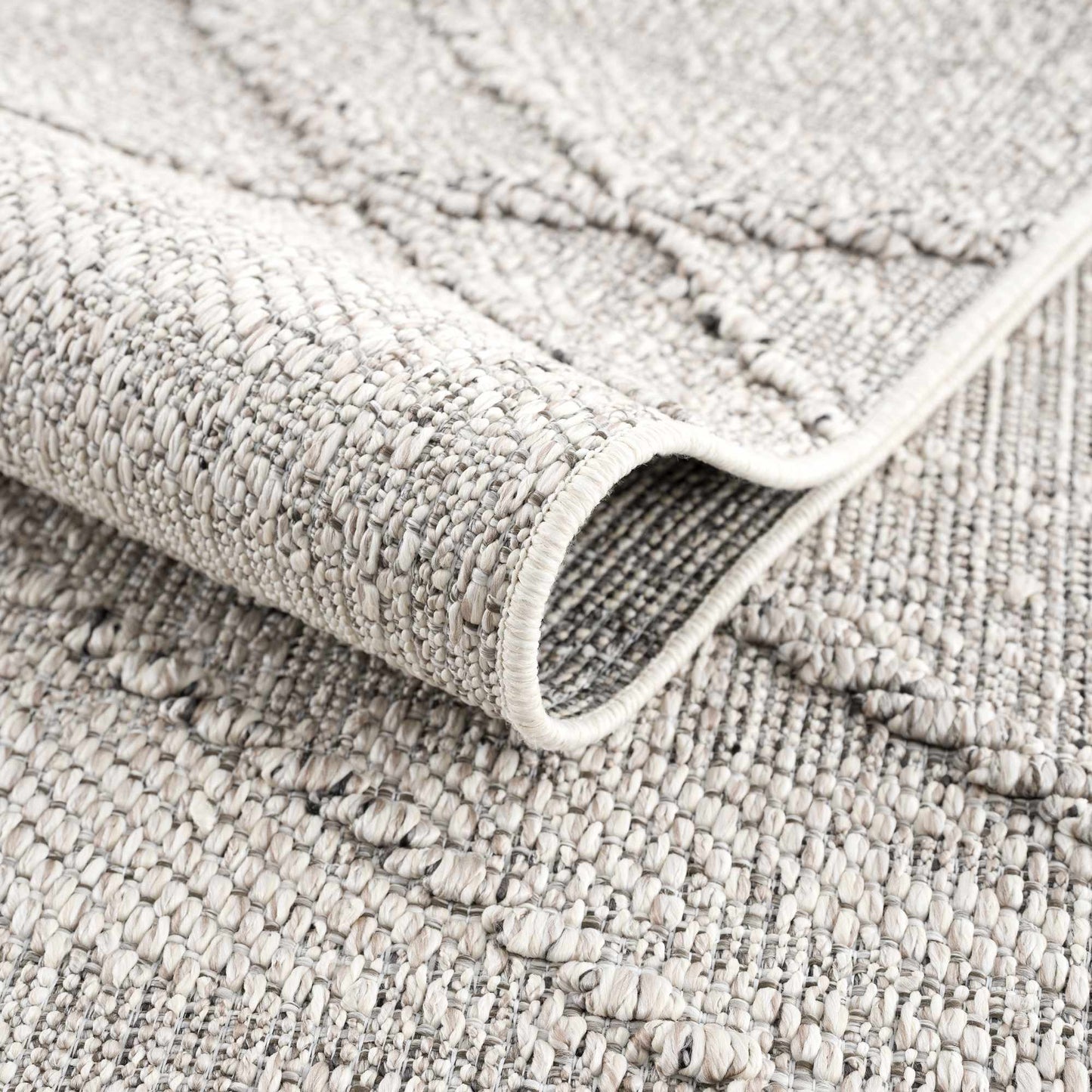 Baqer Bone & Taupe Textured Performance Rug - Clearance - Boutique Rugs