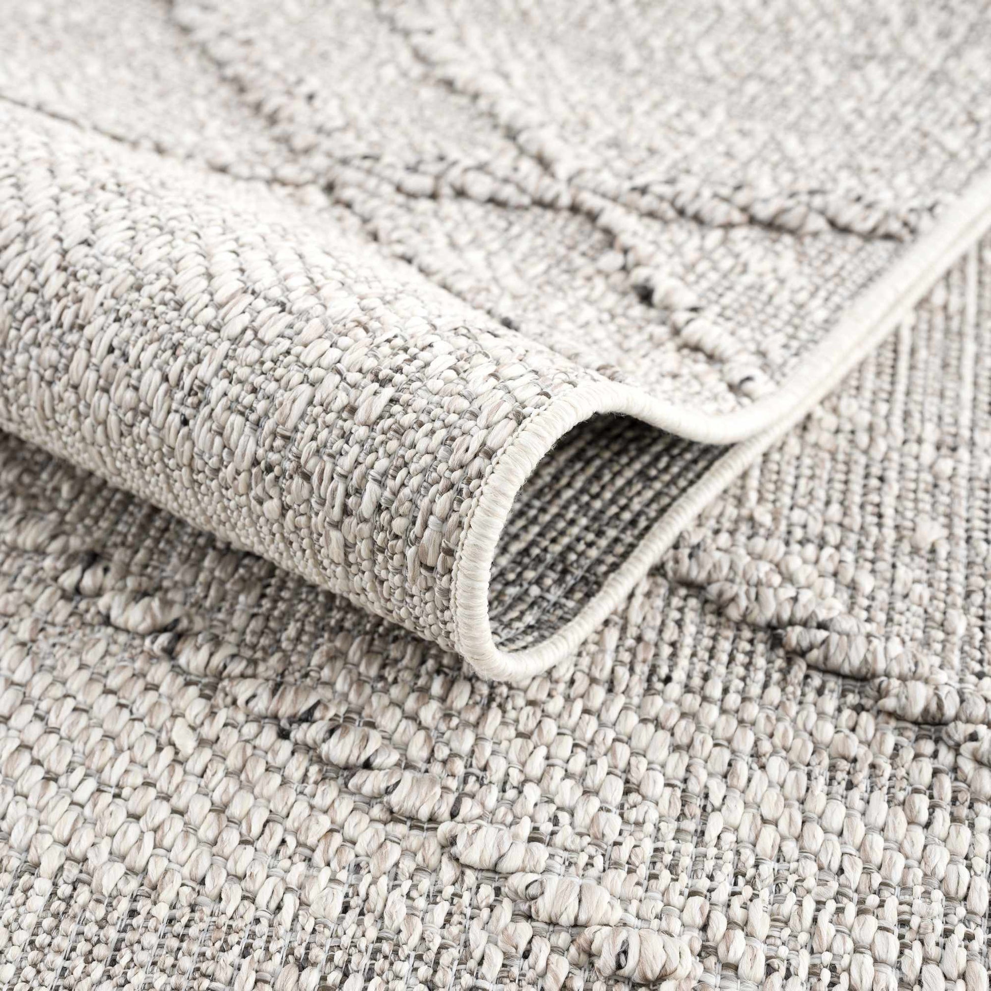 Baqer Bone & Taupe Textured Performance Rug - Clearance - Boutique Rugs