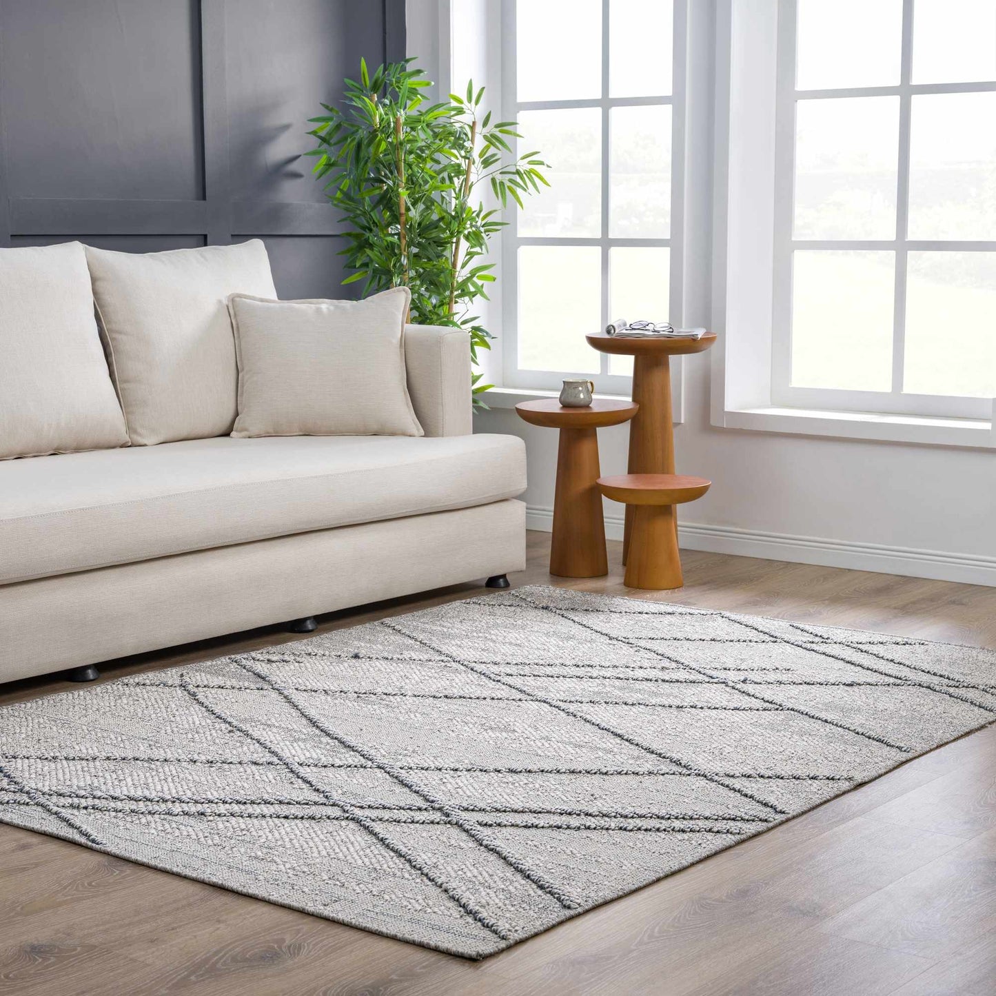 Baqer Taupe & Gray Textured Performance Rug - Clearance - Boutique Rugs