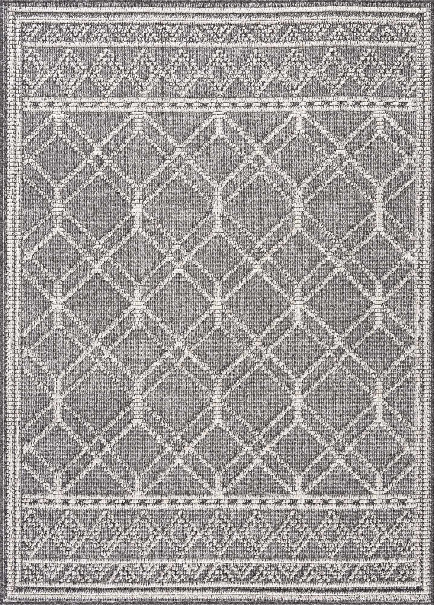 Diah Black Textured Trellis Rug - Limited Edition - Boutique Rugs