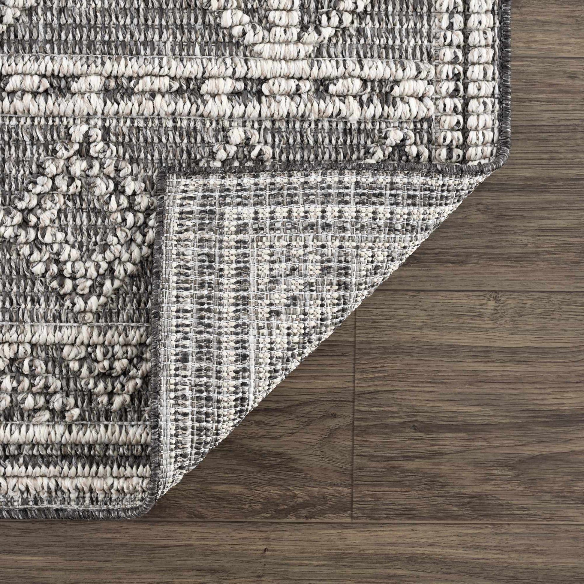 Diah Black Textured Trellis Rug - Limited Edition - Boutique Rugs