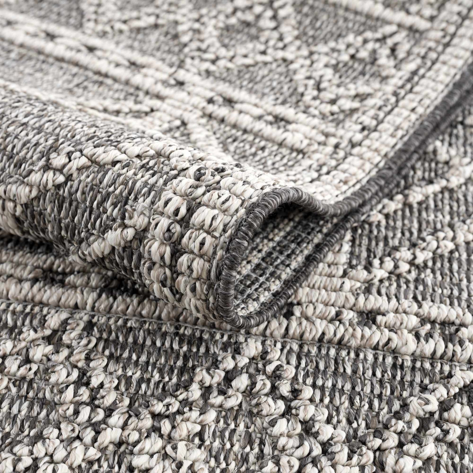 Diah Black Textured Trellis Rug - Limited Edition - Boutique Rugs