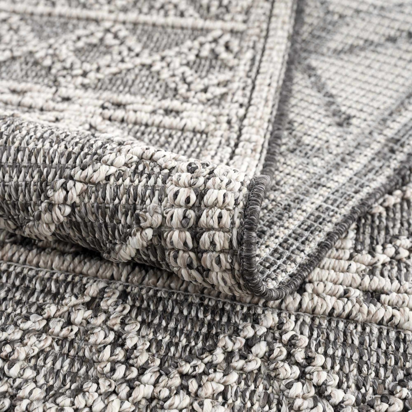 Diah Black Textured Trellis Rug - Limited Edition - Boutique Rugs