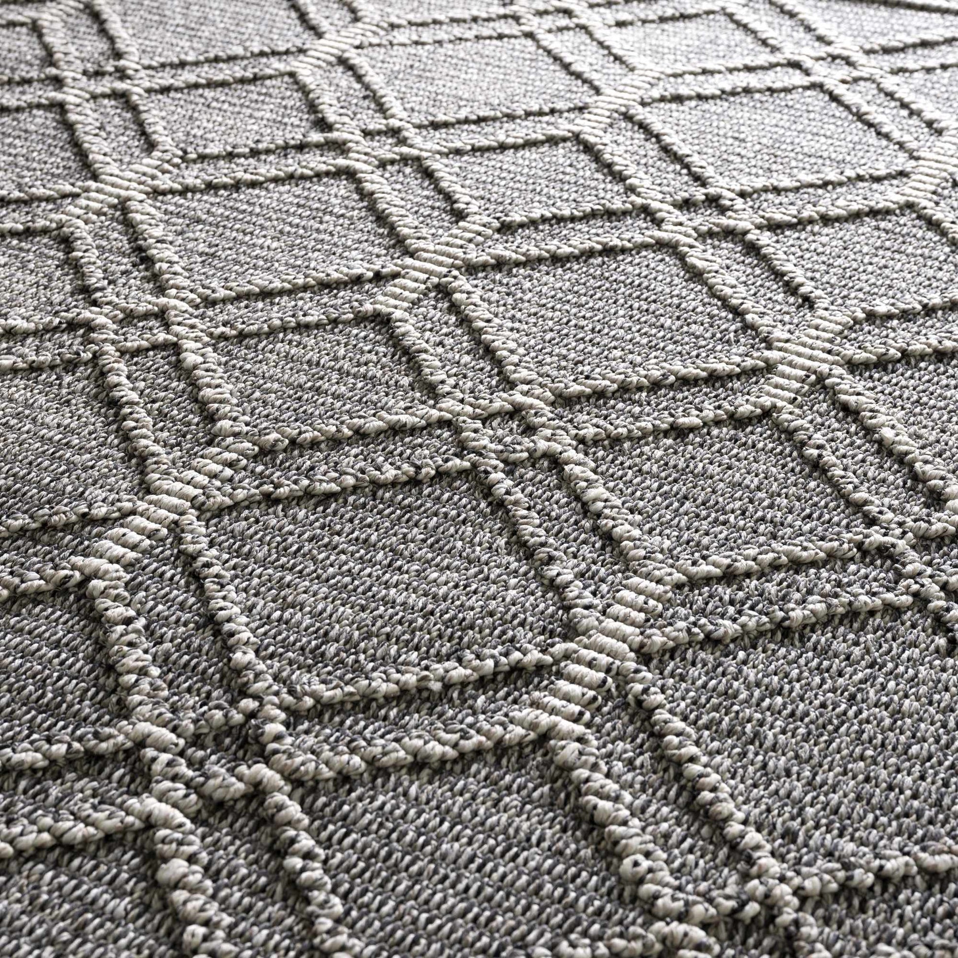 Diah Black Textured Trellis Rug - Limited Edition - Boutique Rugs