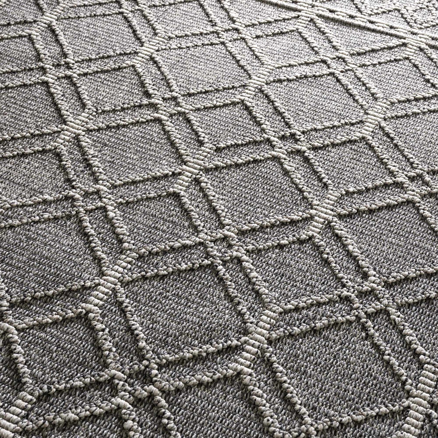 Diah Black Textured Trellis Rug - Limited Edition - 2’ x 3’ Rectangle - Boutique Rugs