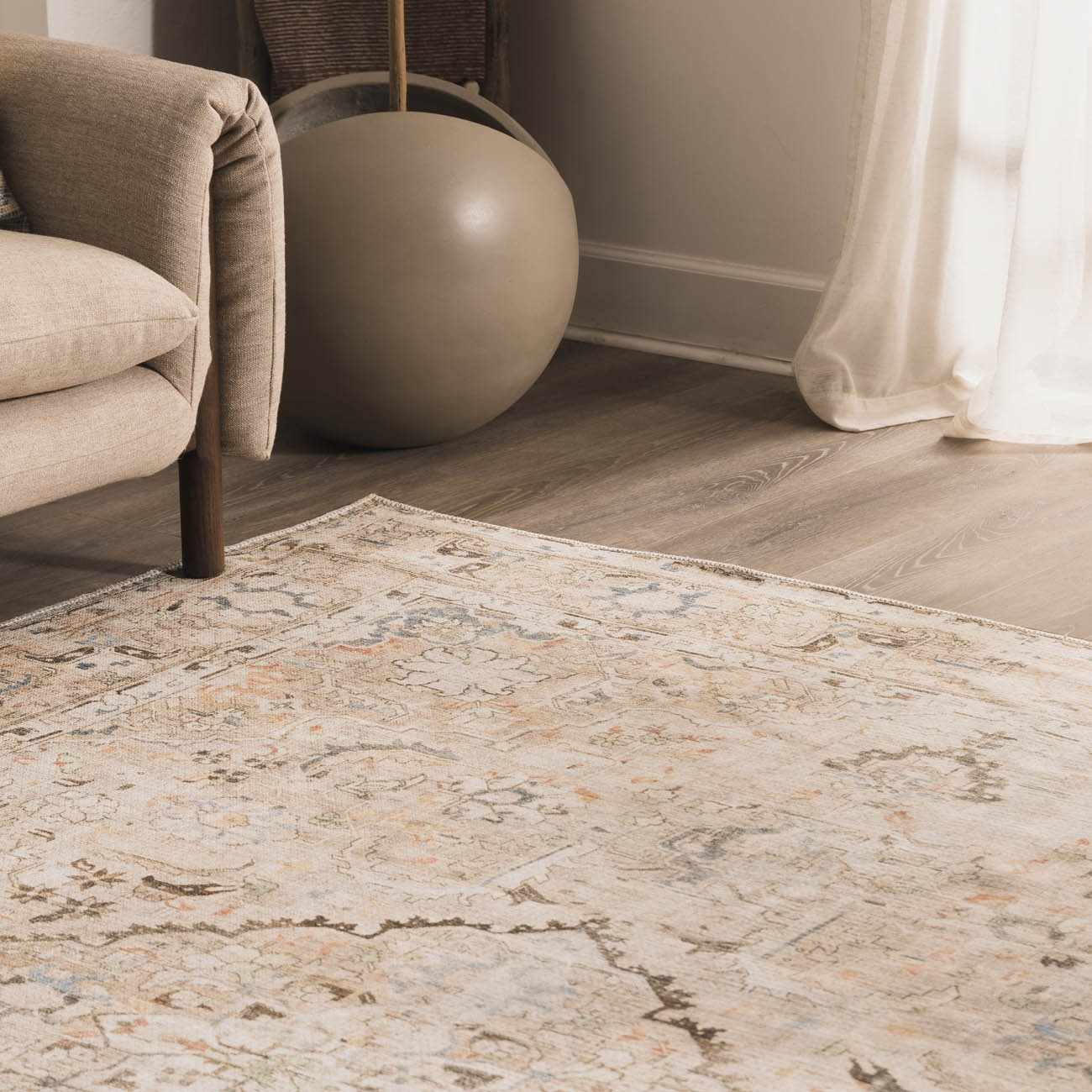 Alfombra lavable vintage de color marrón Standon