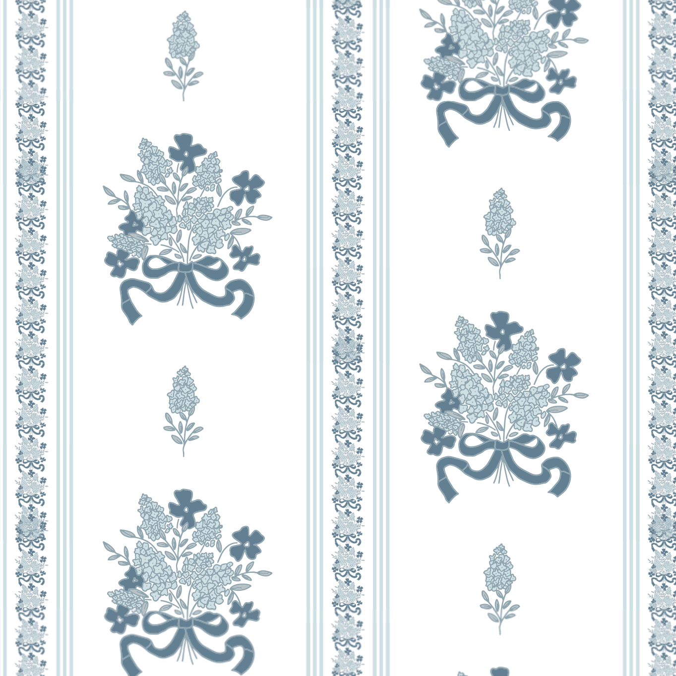 Elodie Wallpaper by Pepper Design - Sample 1 foot by 1 foot / Blue - Loomwell Home Goods