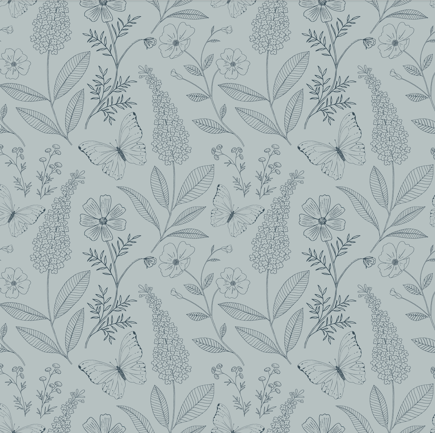 Ashlyn Wallpaper by Gooseberry Moon - Sample 1 foot by 1 foot / Blue - Loomwell Home Goods