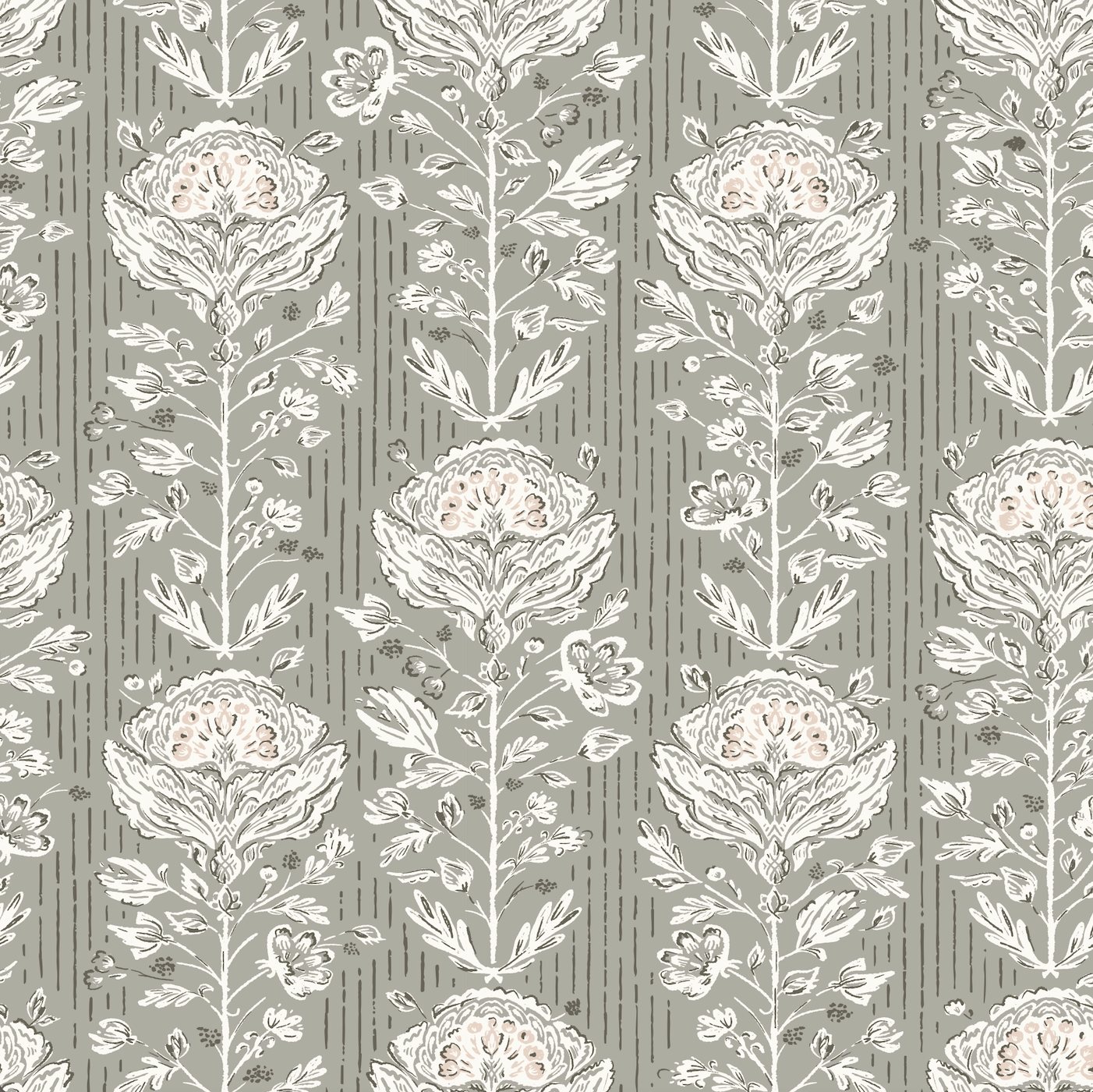 Maren Wallpaper by Kim Morgan - Sample 1 foot by 1 foot / Dark Gray - Loomwell Home Goods