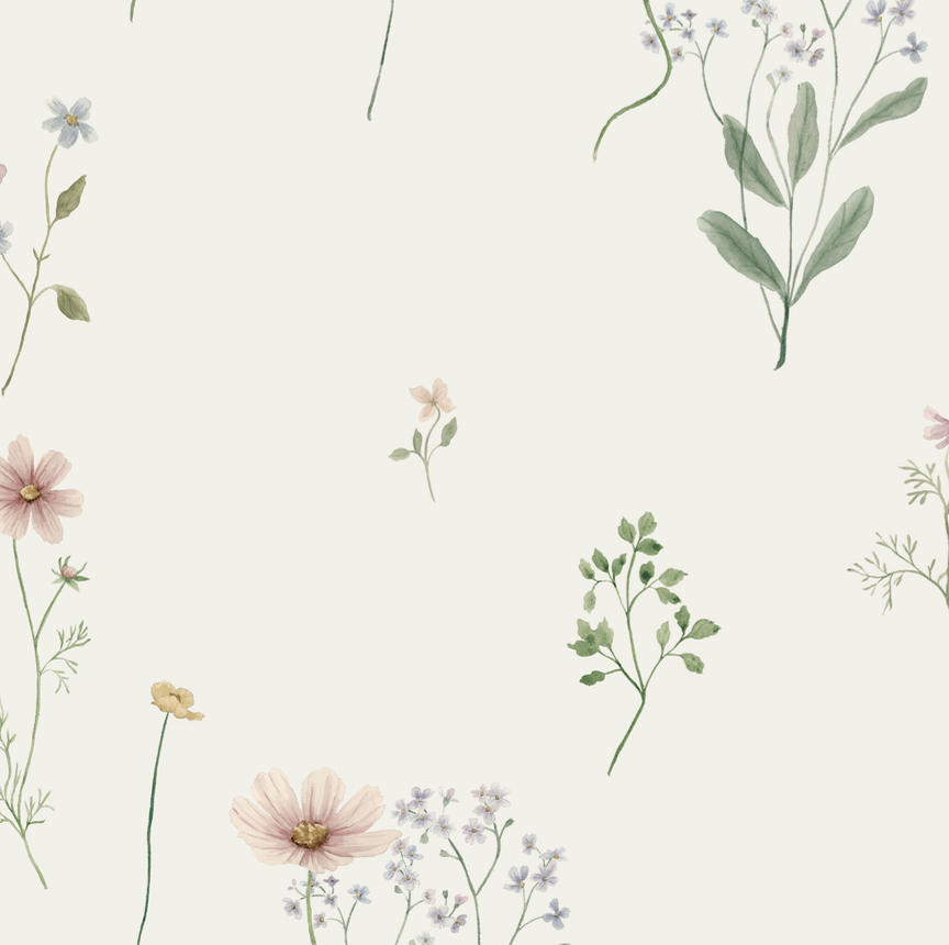 Marta Wallpaper by Emily Cooper Art - Sample 1 foot by 1 foot / White - Loomwell Home Goods