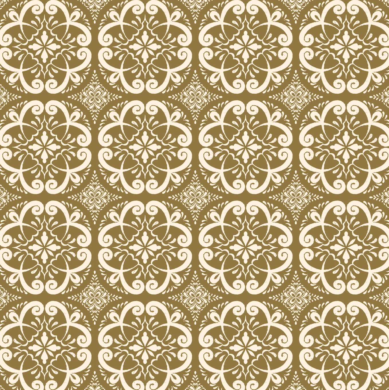 Helen Wallpaper by The Bright Leaf Design - Sample 1 foot by 1 foot / Mustard - Loomwell Home Goods