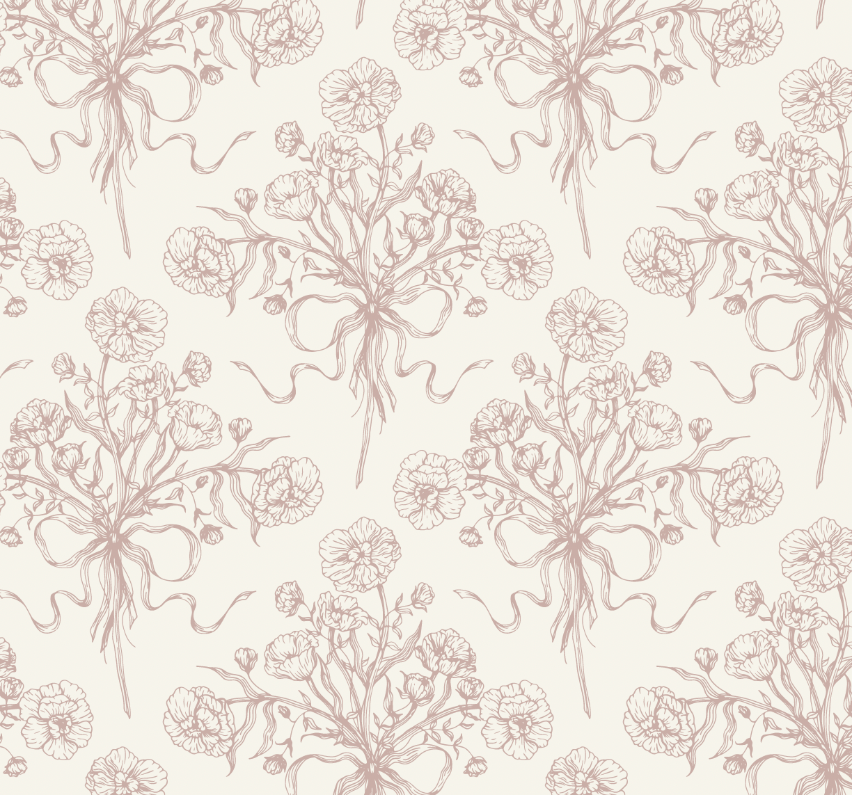 Adeline Wallpaper by Ali Anni - Sample 1 foot by 1 foot / Pink / Large - Loomwell Home Goods