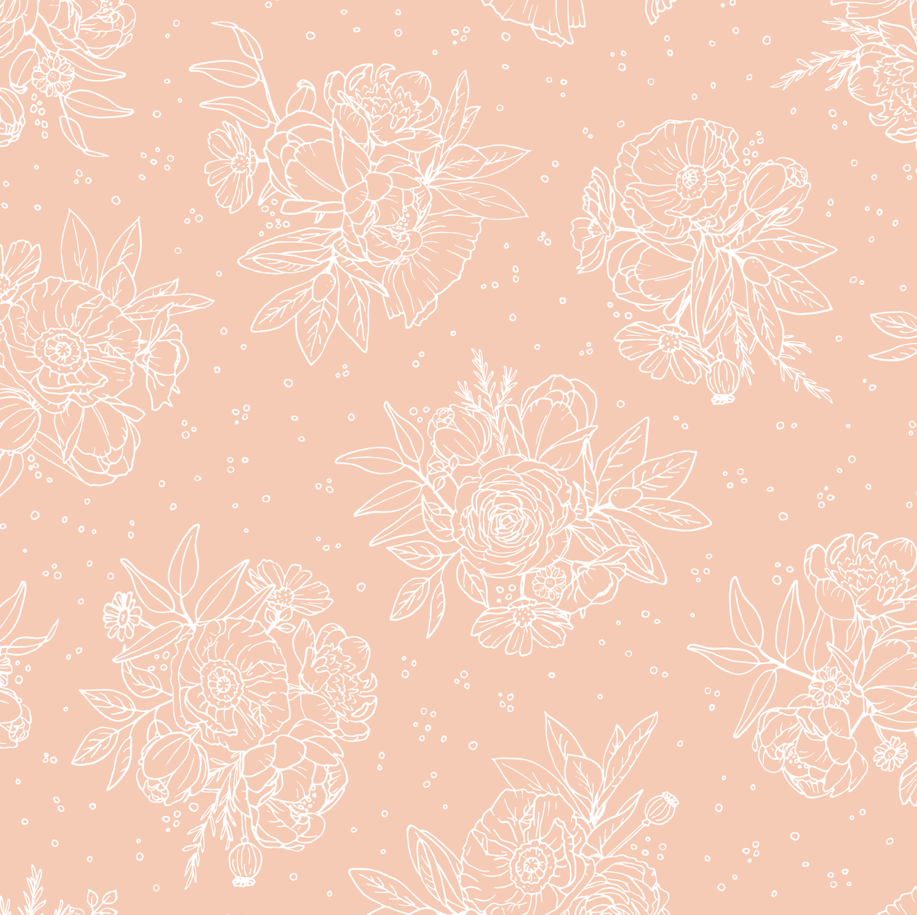 Meredith Wallpaper by Mackenzie Nelson - Sample 1 foot by 1 foot / Peach - Loomwell Home Goods