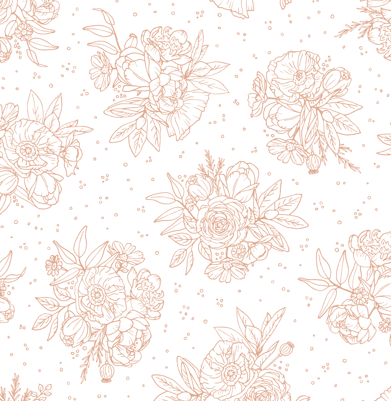 Meredith Wallpaper by Mackenzie Nelson - Sample 1 foot by 1 foot / White and Blush - Loomwell Home Goods