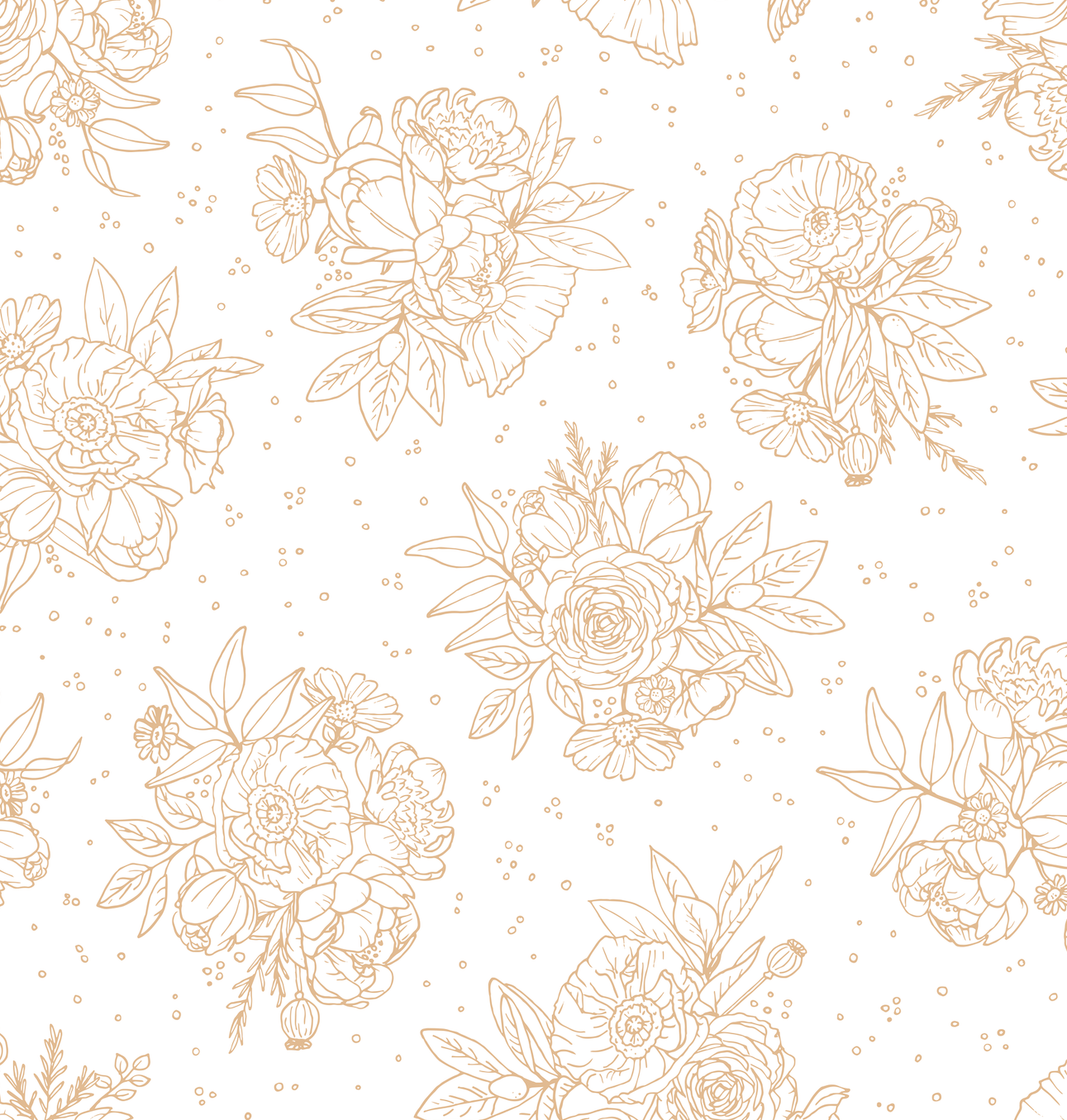 Meredith Wallpaper by Mackenzie Nelson - Sample 1 foot by 1 foot / White and Tan - Loomwell Home Goods
