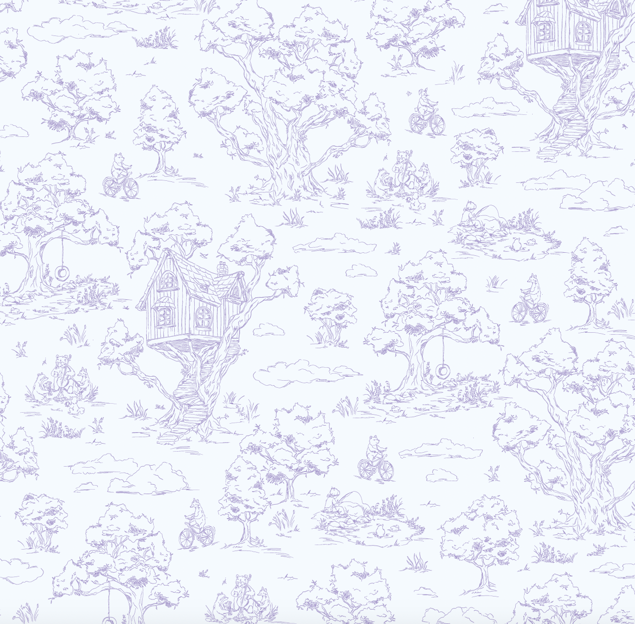 Wyatt Wallpaper by Aubrey Fairchild - Sample 1 foot by 1 foot / Purple - Loomwell Home Goods